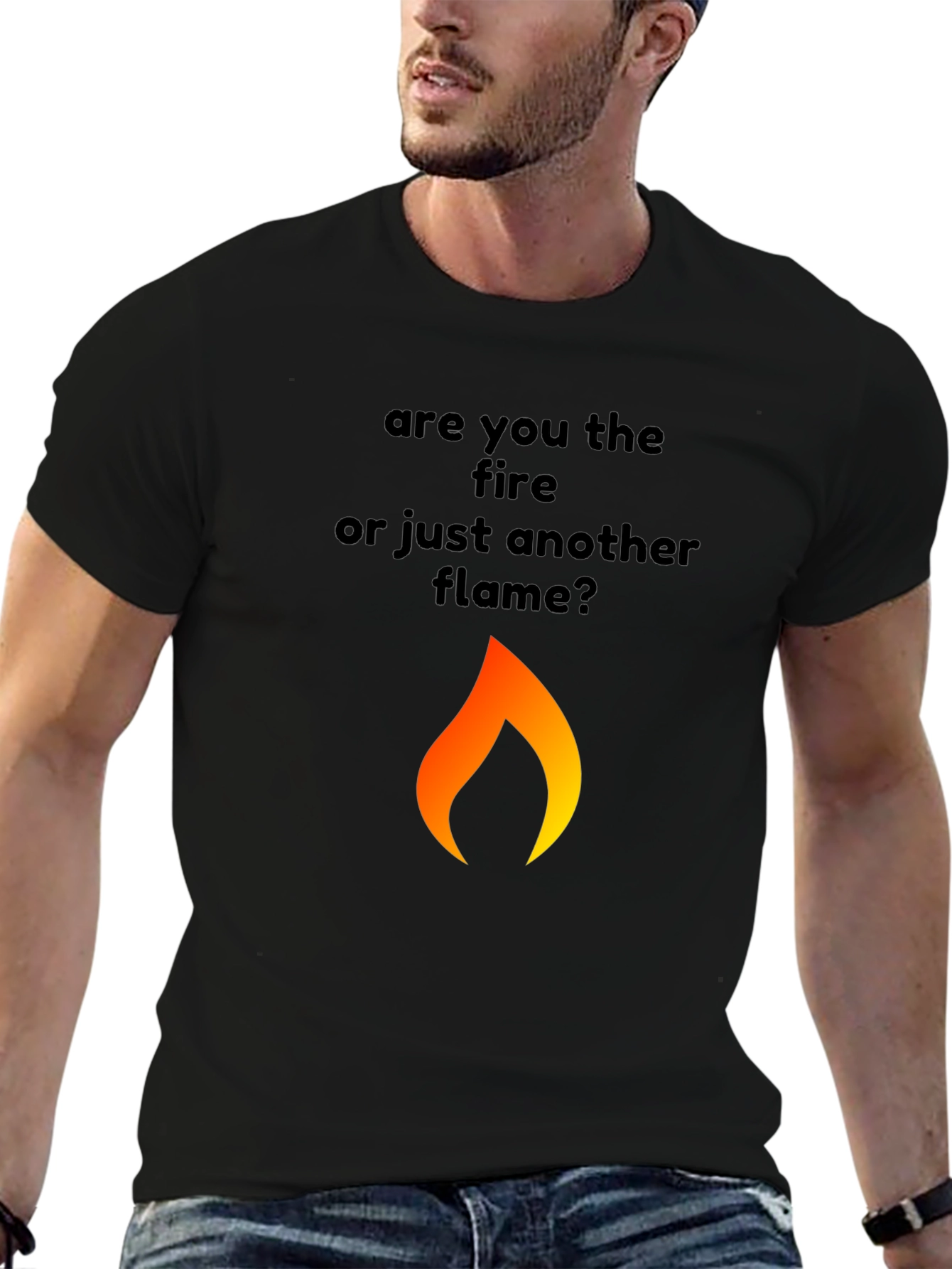 Fire Flame Graphic Black T-Shirt