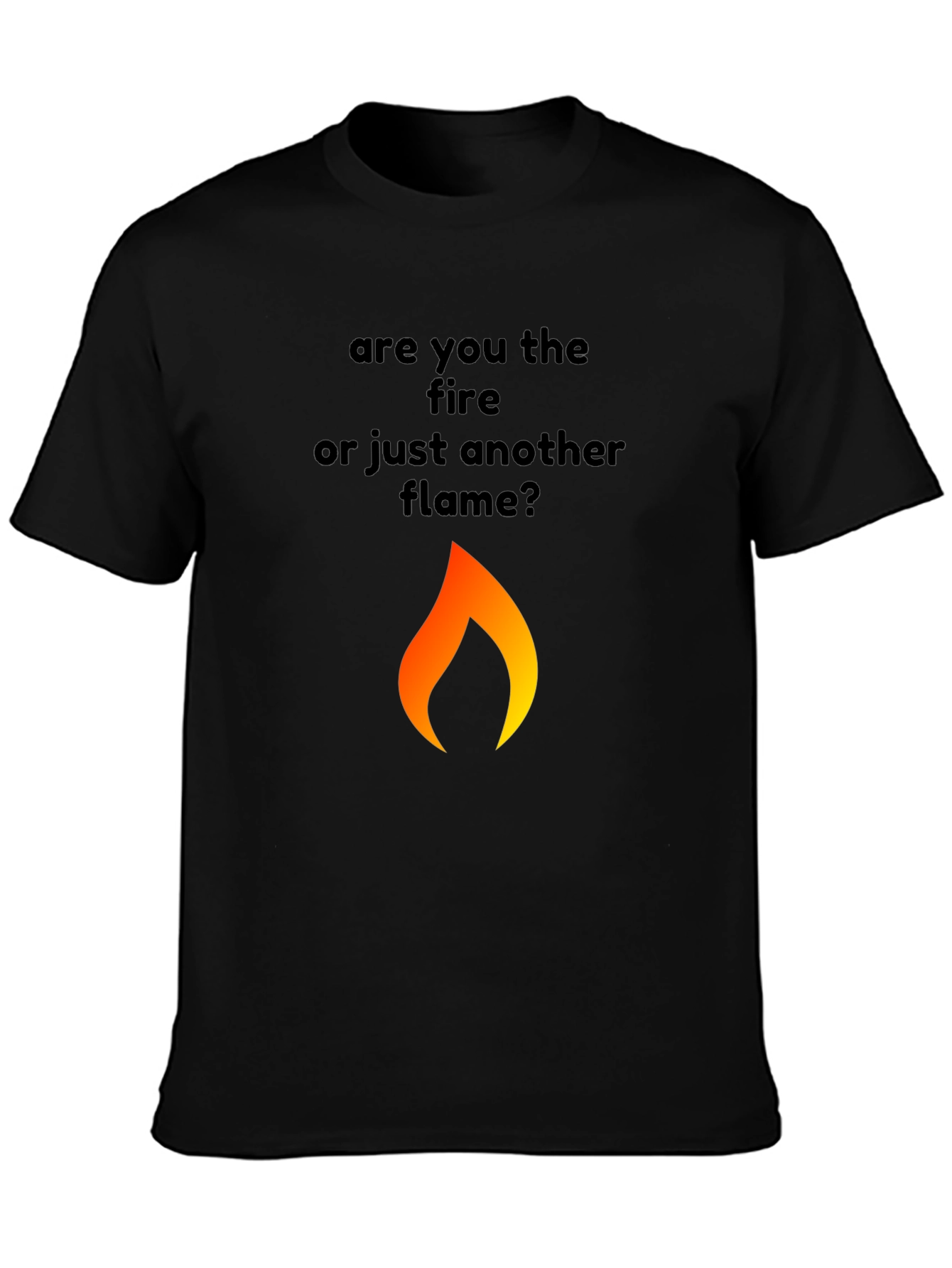 Fire Flame Graphic Black T-Shirt