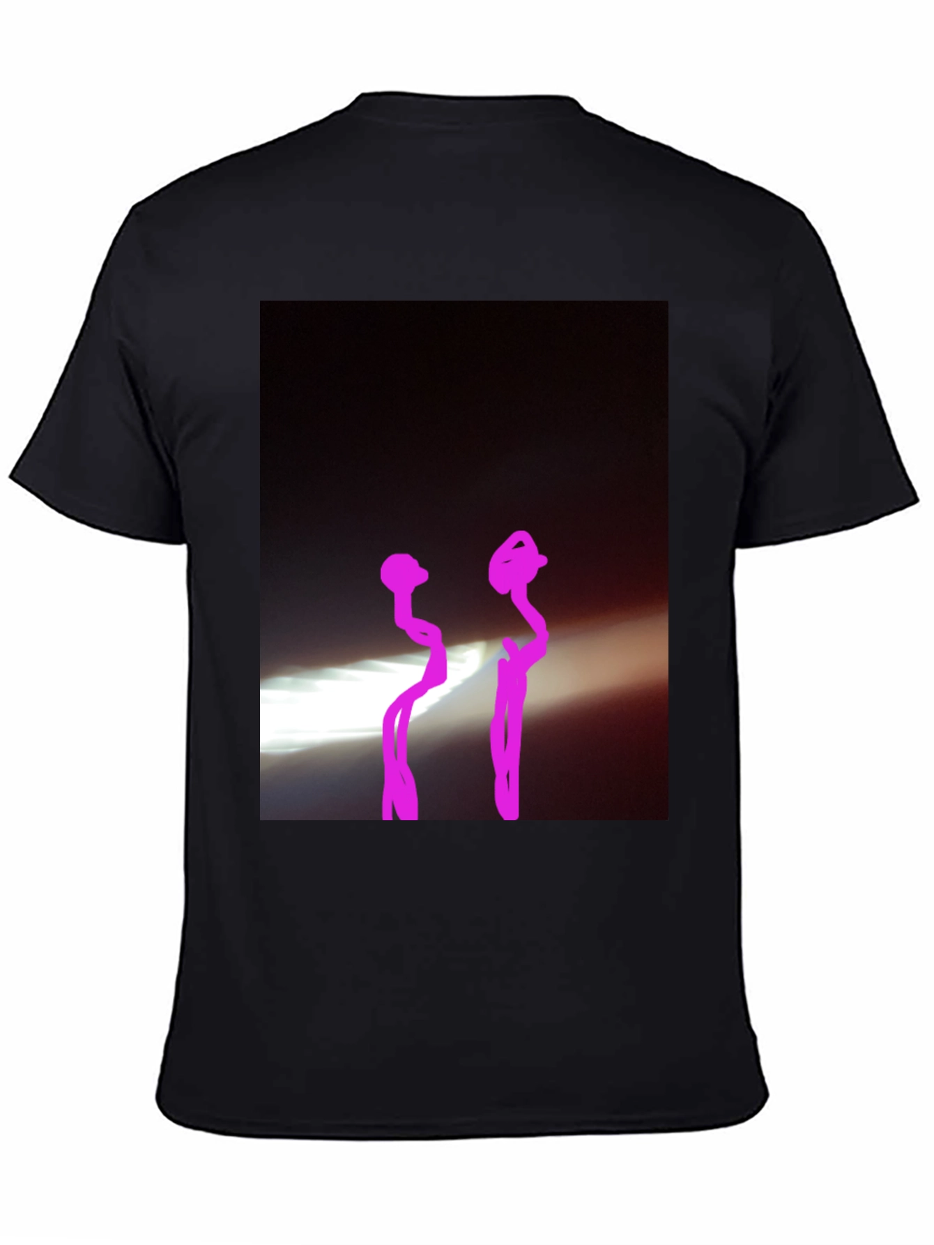 Black Graphic Tee with Abstract Design