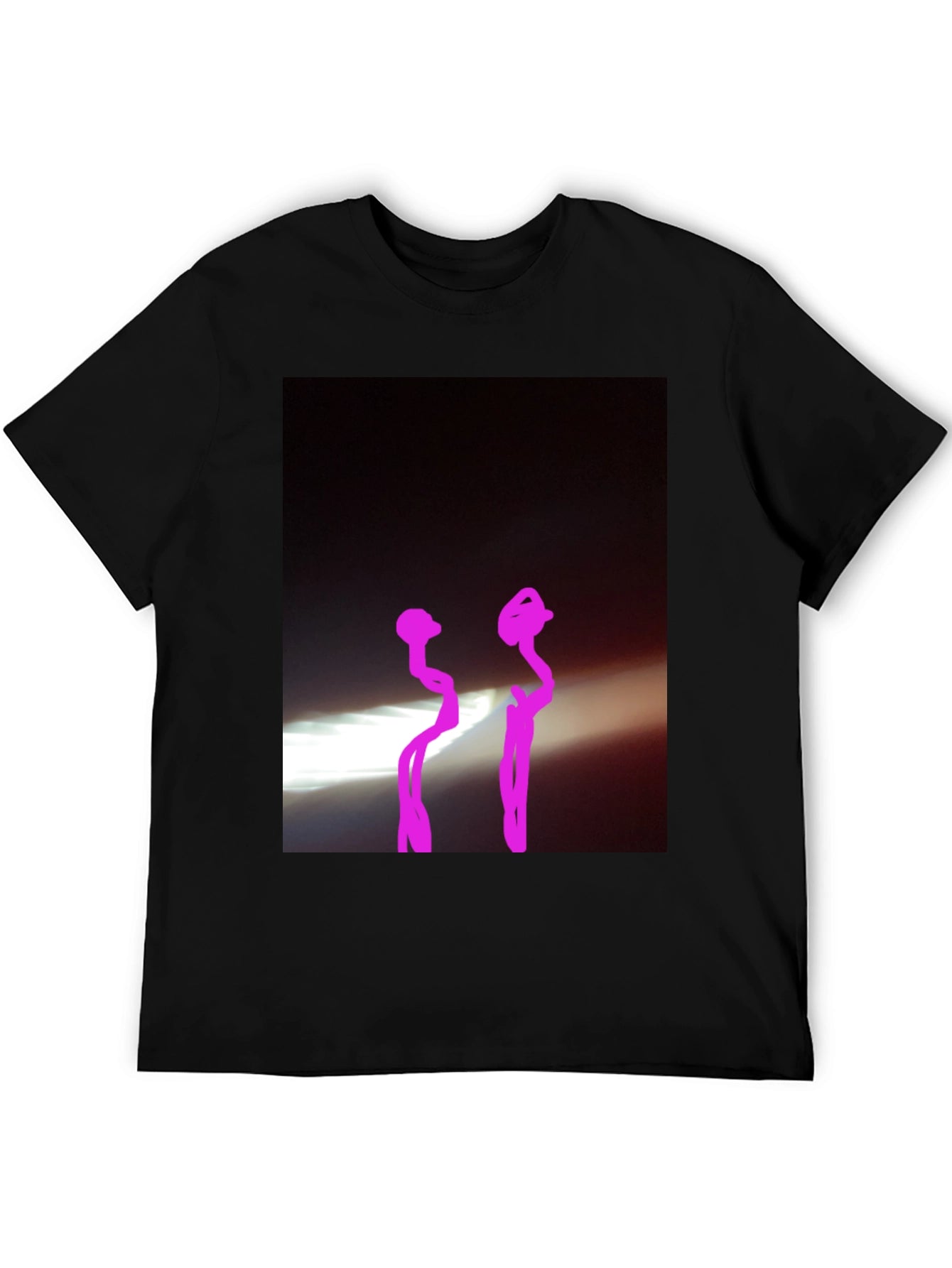 Black Graphic Tee with Abstract Design