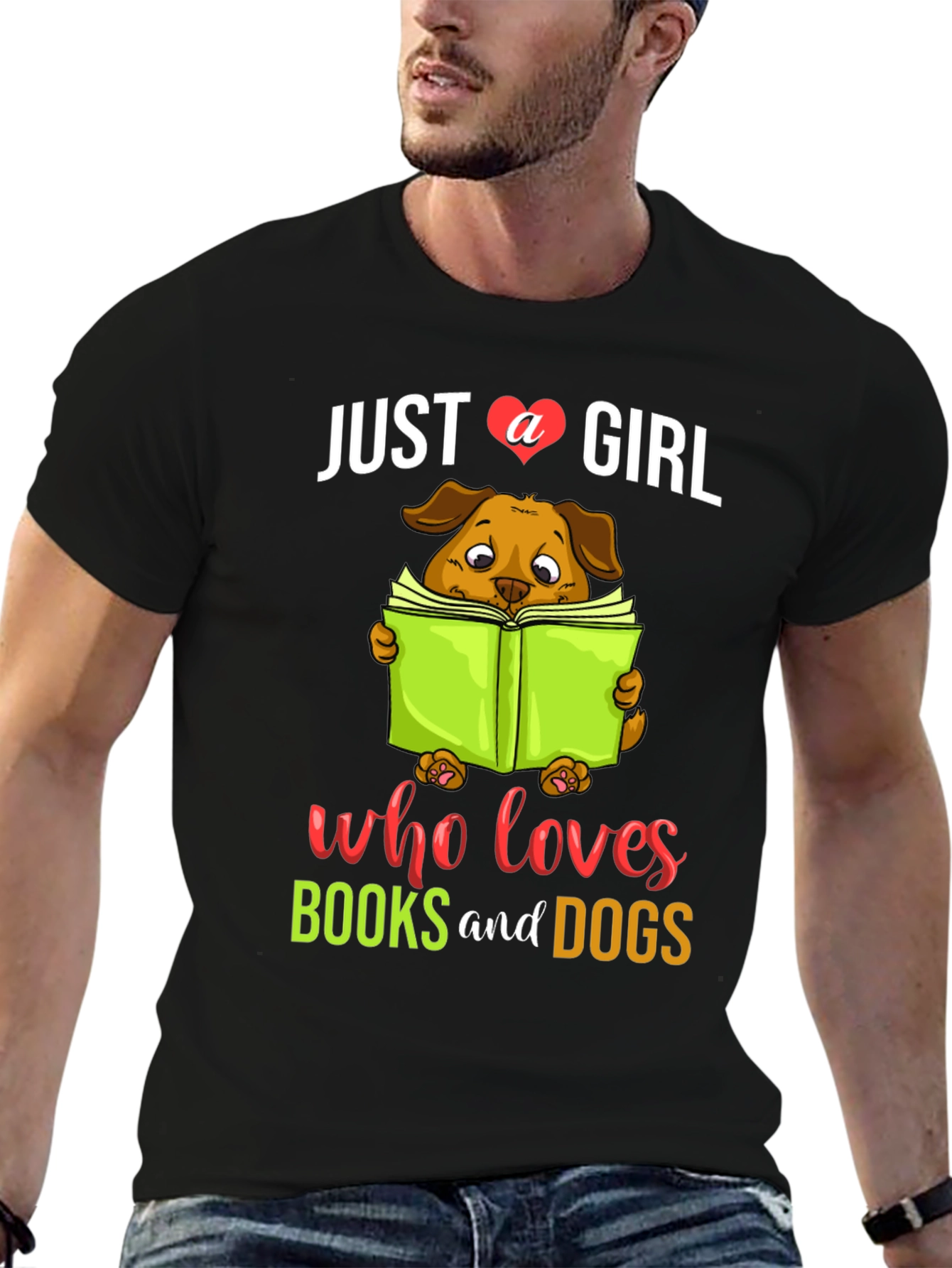 Just a Girl Who Loves Books and Dogs T-Shirt