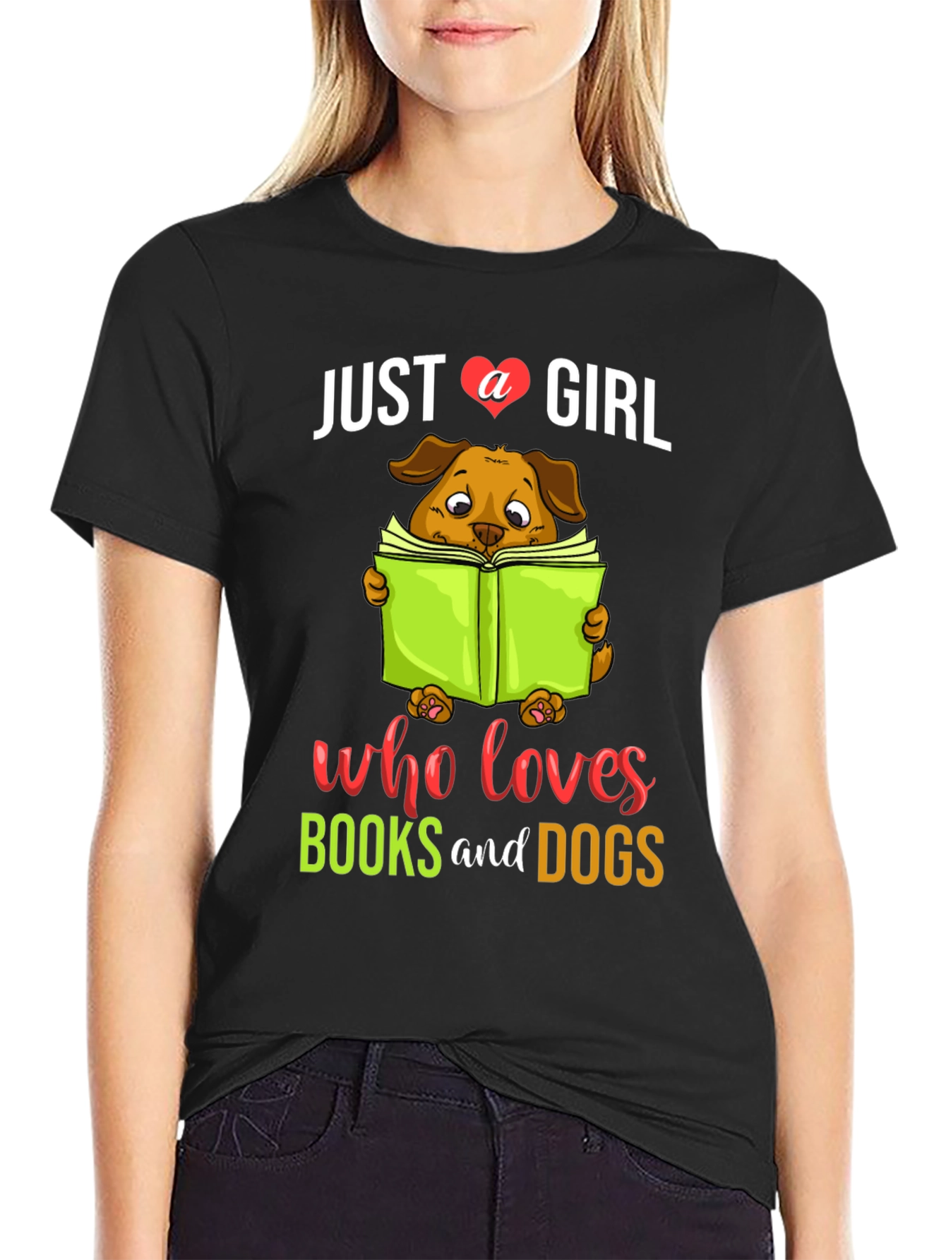 Just a Girl Who Loves Books and Dogs T-Shirt