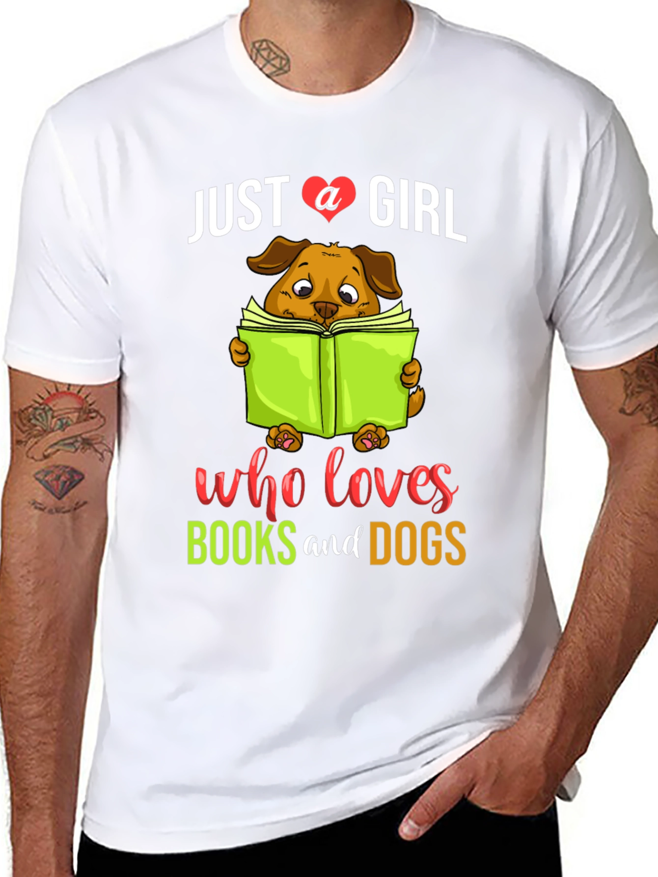 Just a Girl Who Loves Books and Dogs T-Shirt
