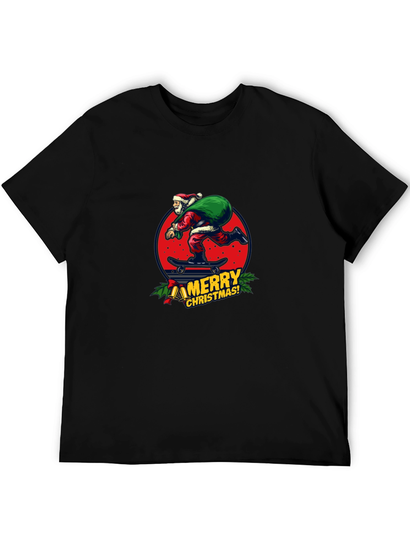 Skateboarding Santa T-Shirt - Merry Christmas Holiday Tee