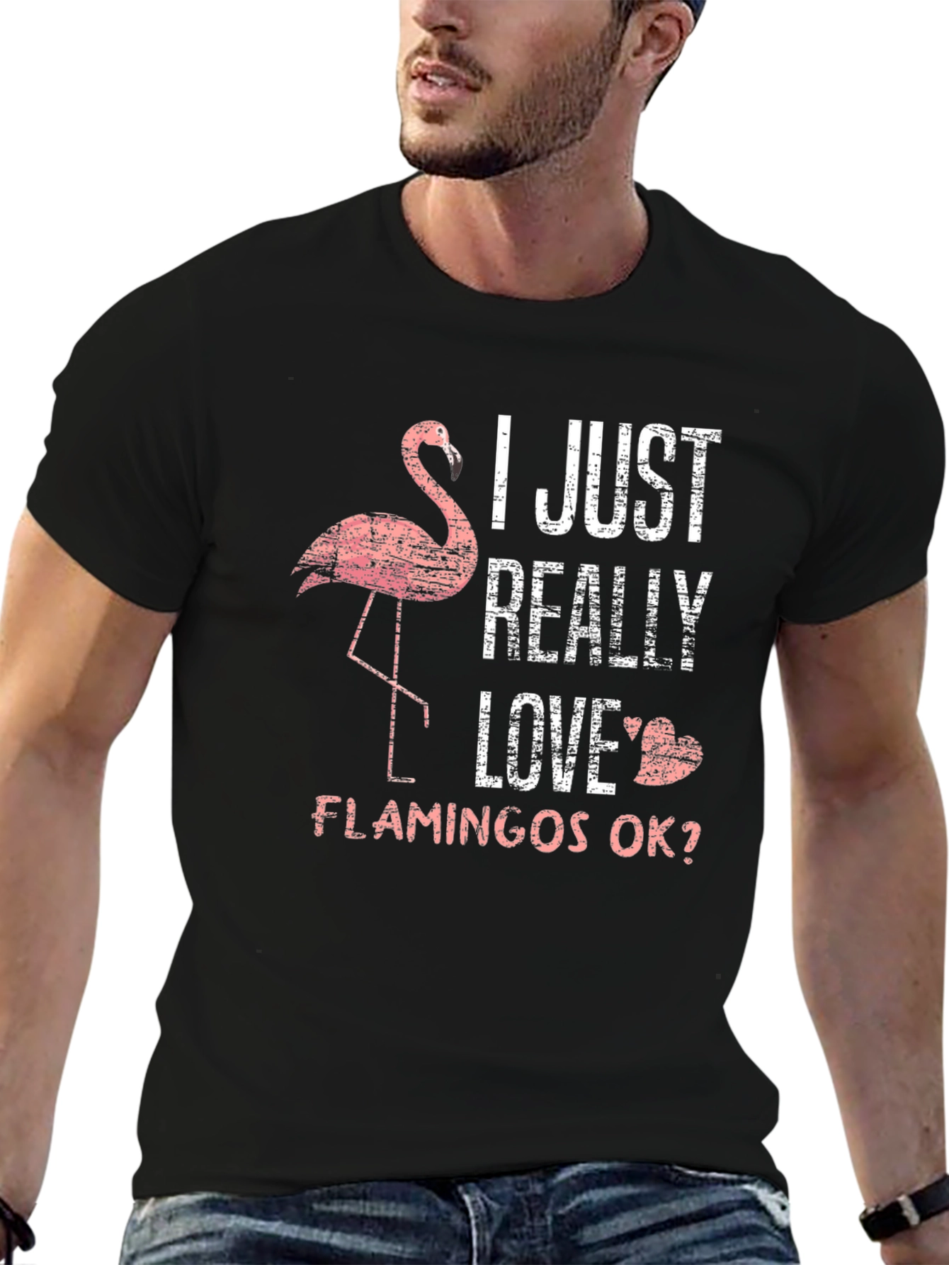 I Just Really Love Flamingos Graphic T-Shirt