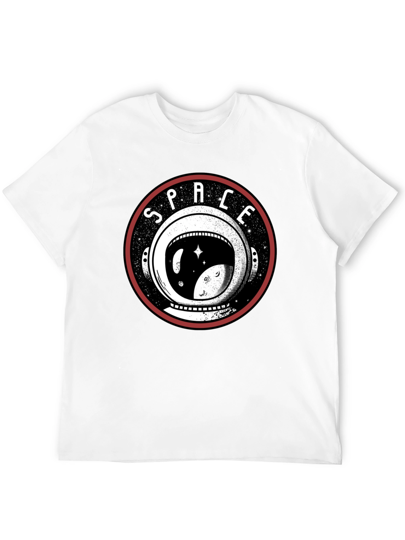 Space Helmet Graphic T-Shirt - Black Cotton Tee