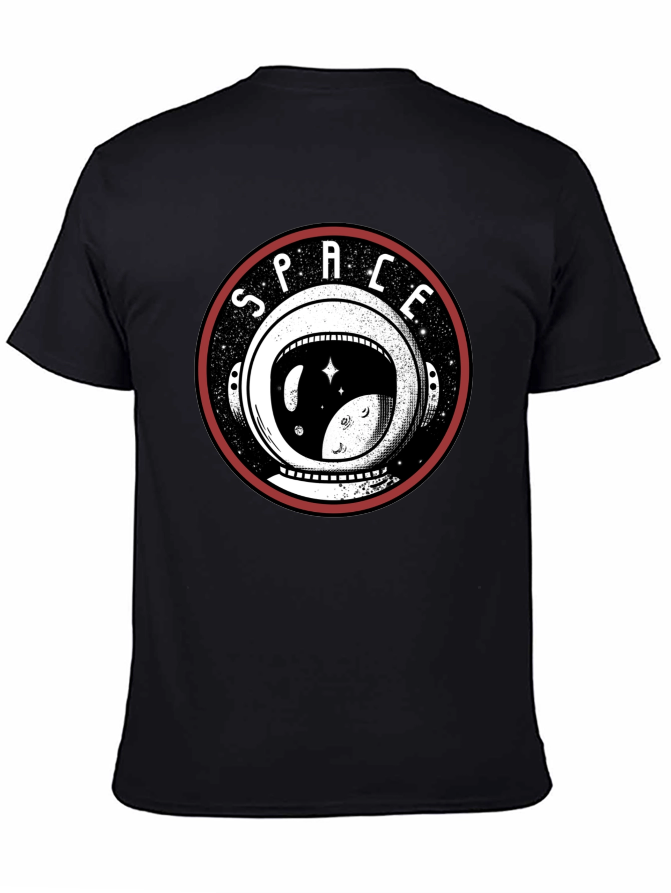 Space Helmet Graphic T-Shirt - Black Cotton Tee