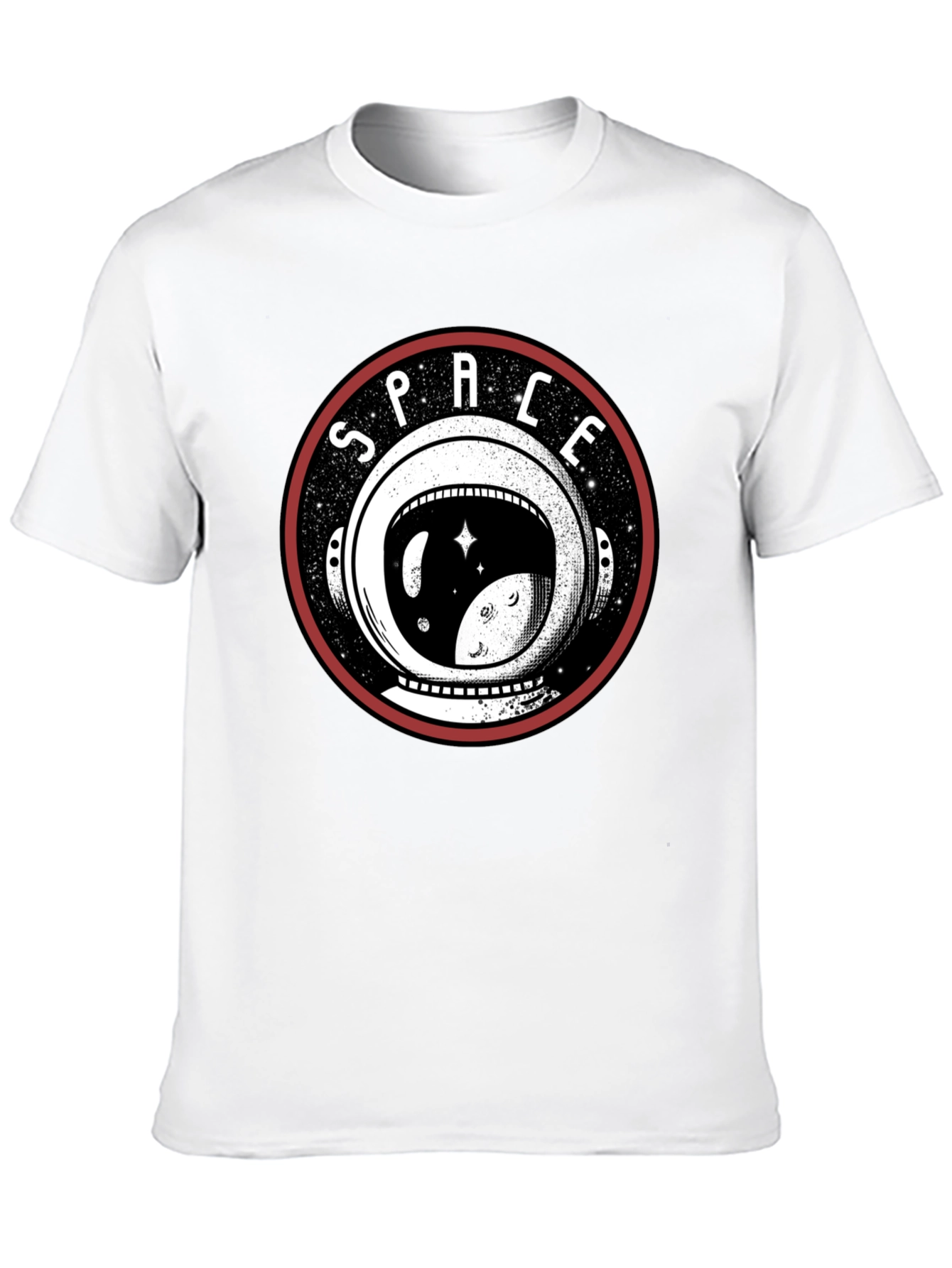 Space Helmet Graphic T-Shirt - Black Cotton Tee