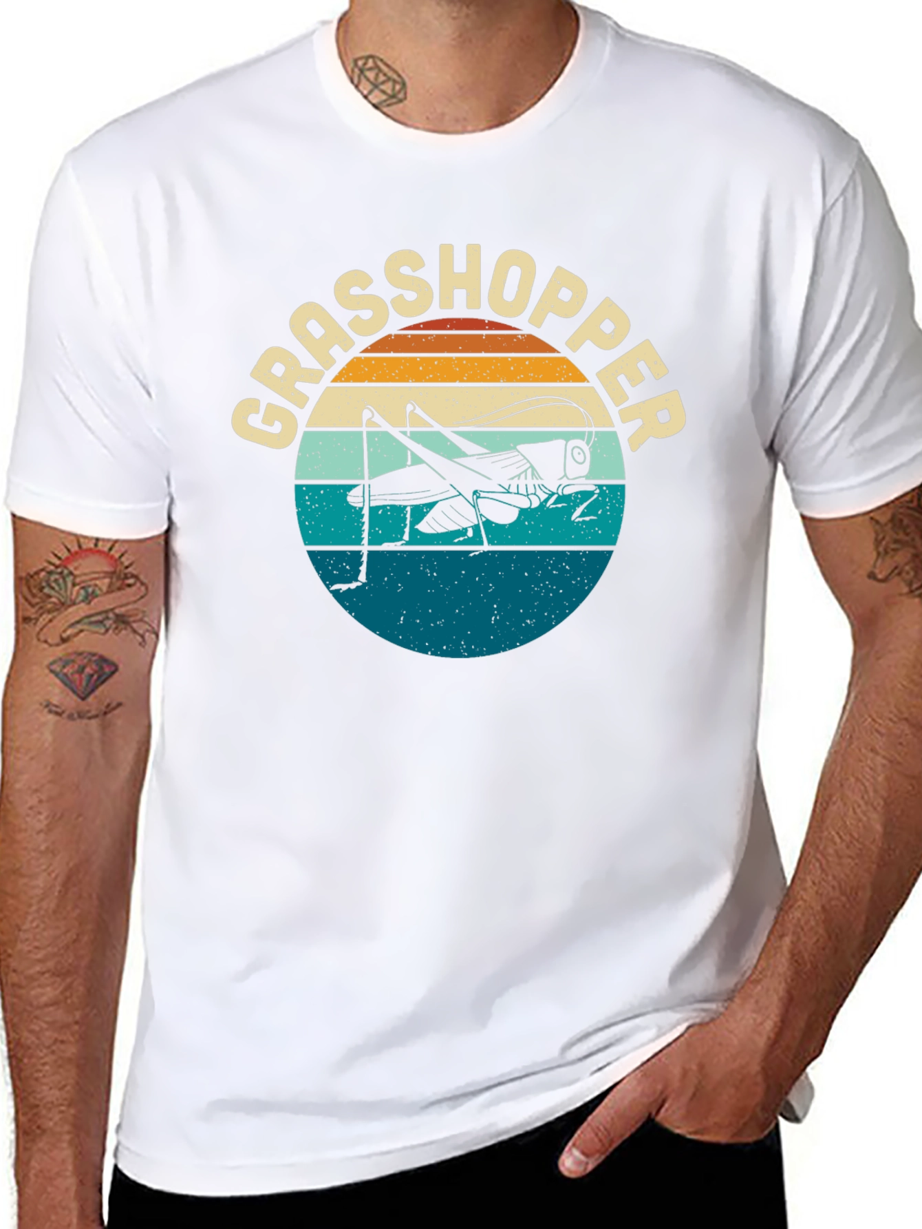 Retro Grasshopper Graphic T-Shirt