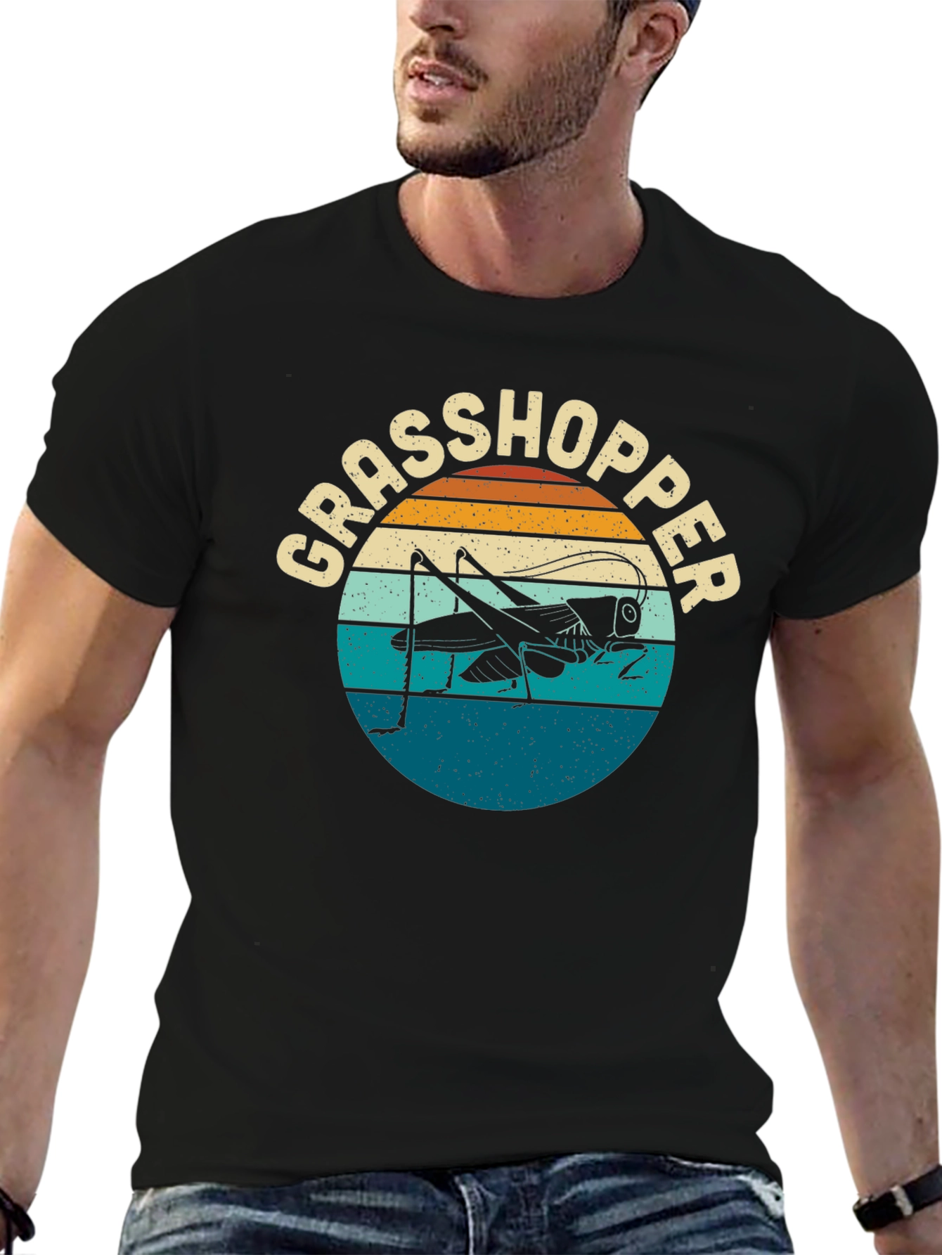 Retro Grasshopper Graphic T-Shirt