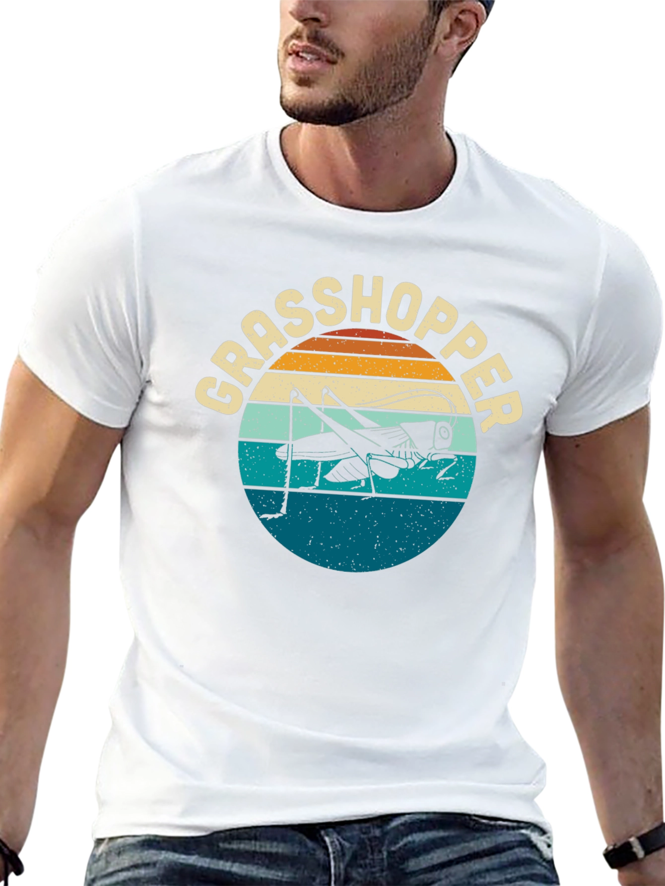 Retro Grasshopper Graphic T-Shirt