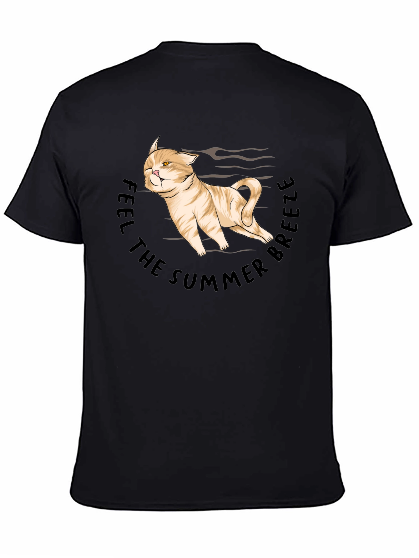 Summer Breeze Cat Graphic T-Shirt