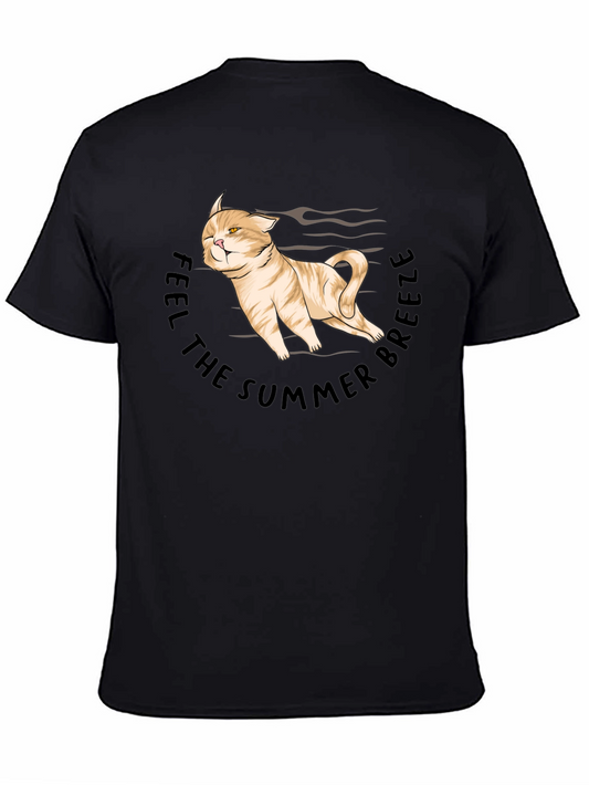 Summer Breeze Cat Graphic T-Shirt