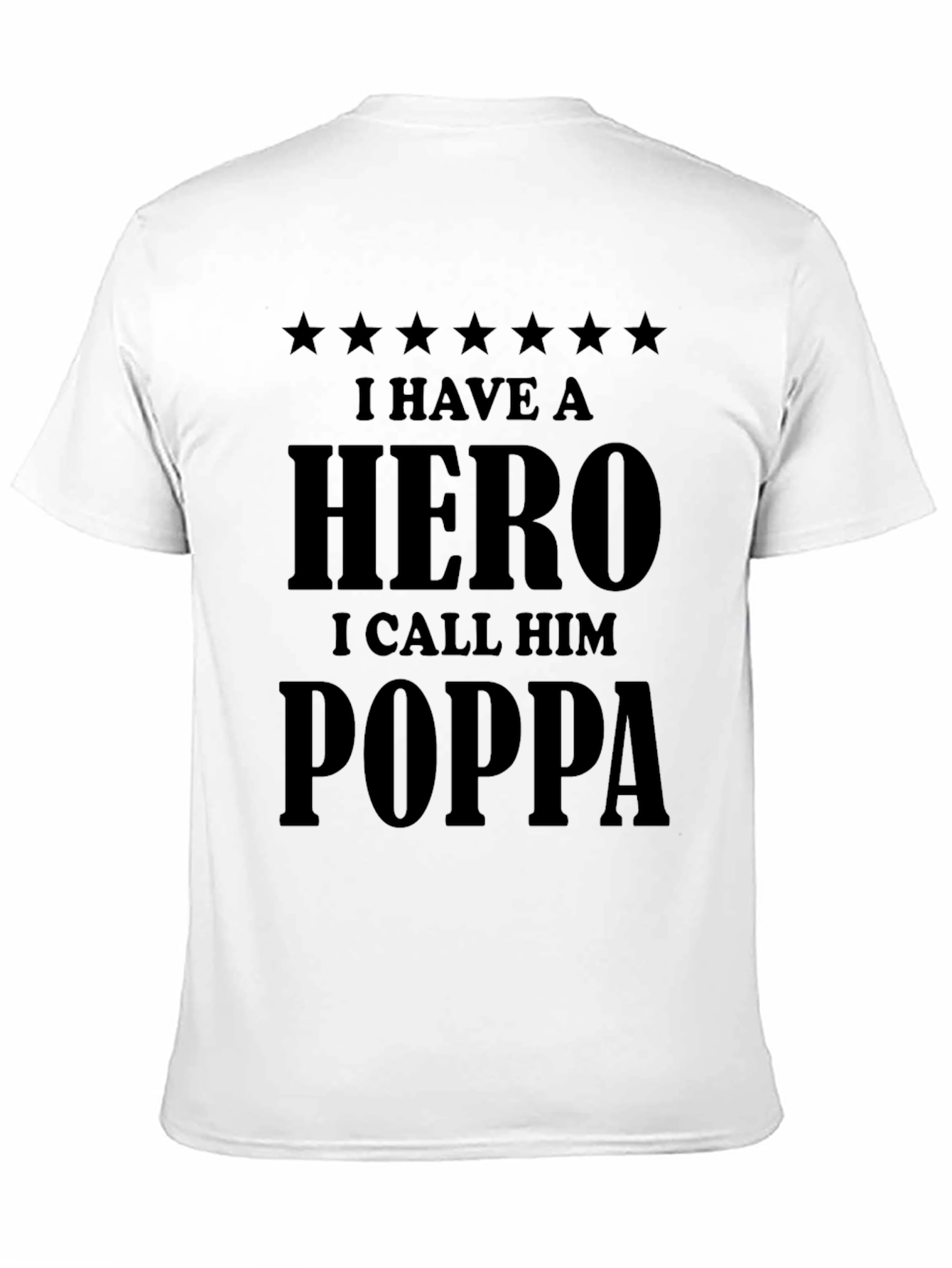 Hero Poppa T-Shirt - Mens Black Crew Neck Tee