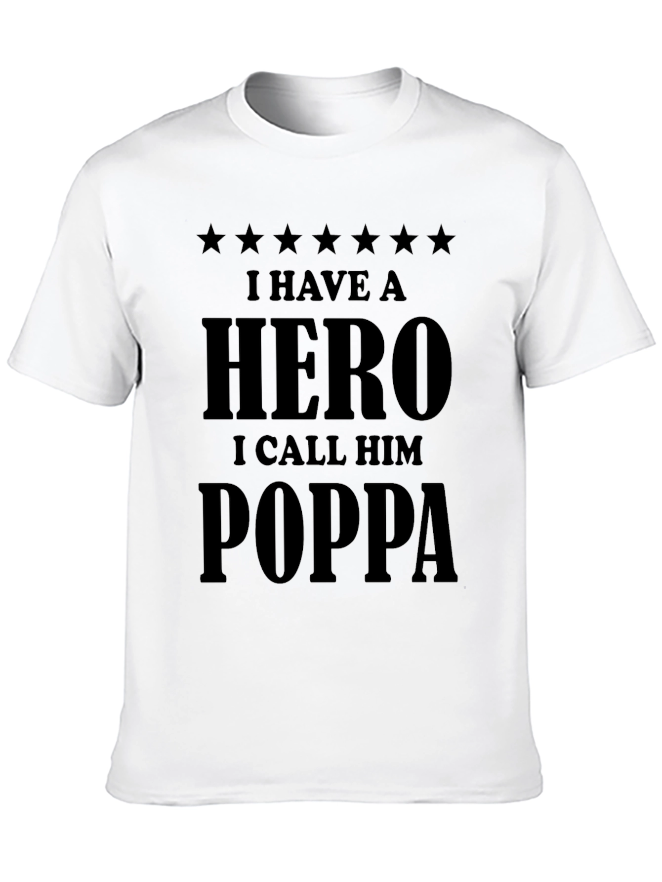 Hero Poppa T-Shirt - Mens Black Crew Neck Tee