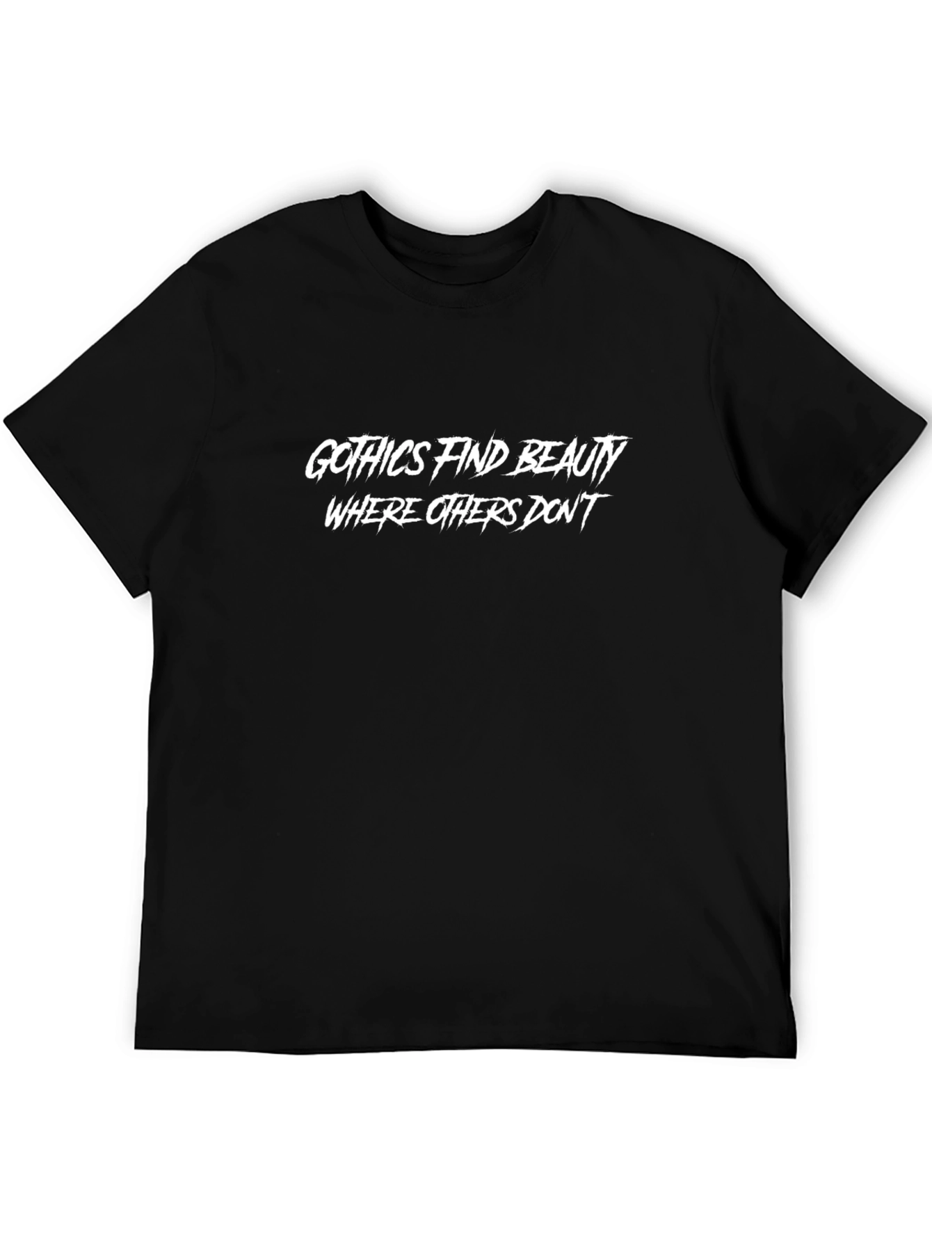 Gothic Beauty Graphic Tee - Black Cotton Blend Shirt