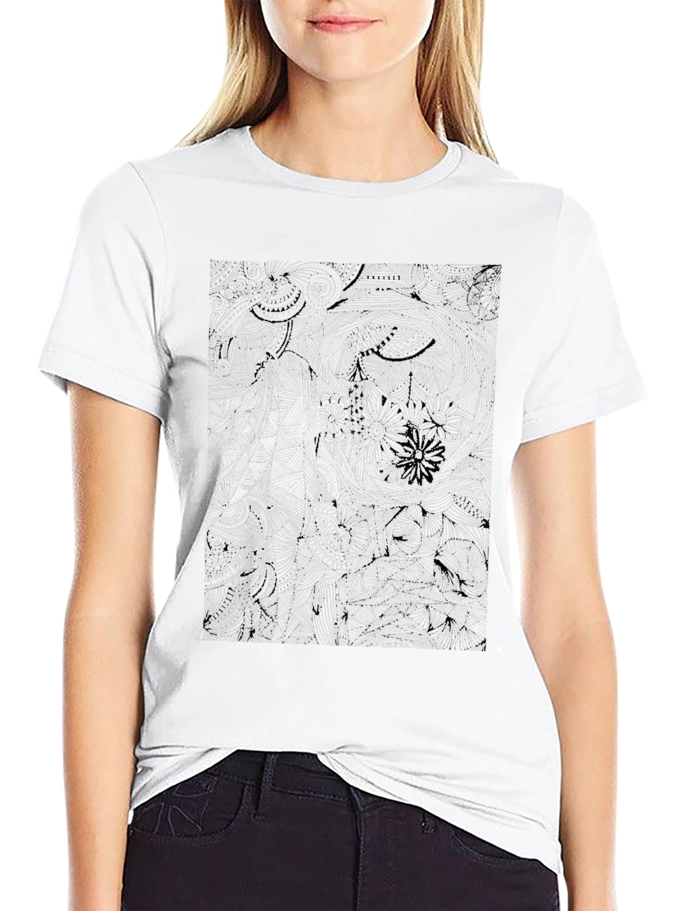 Abstract Graphic Print Crew Neck T-Shirt