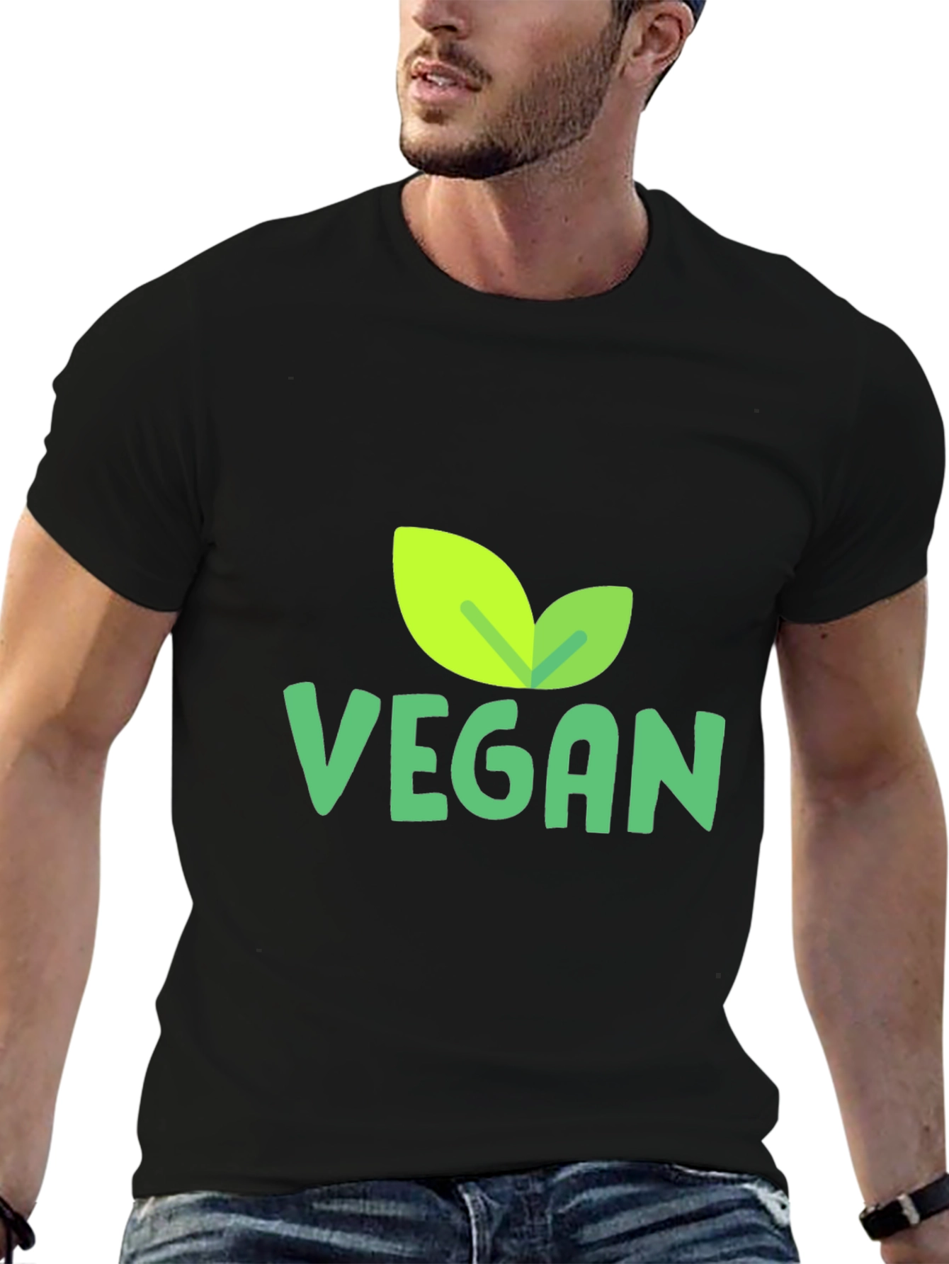 Vegan Leaf Graphic T-Shirt