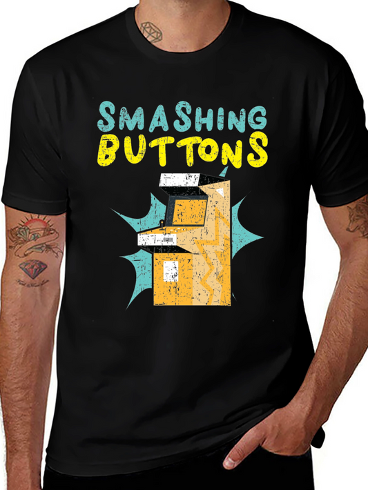 Smashing Buttons Graphic Tee - Retro Gamer T-Shirt