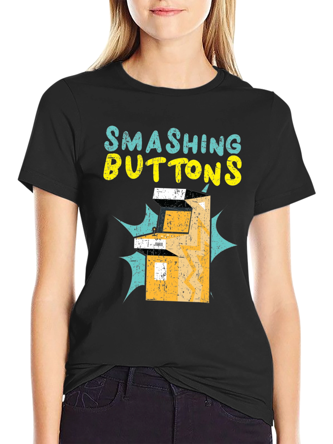 Smashing Buttons Graphic Tee - Retro Gamer T-Shirt