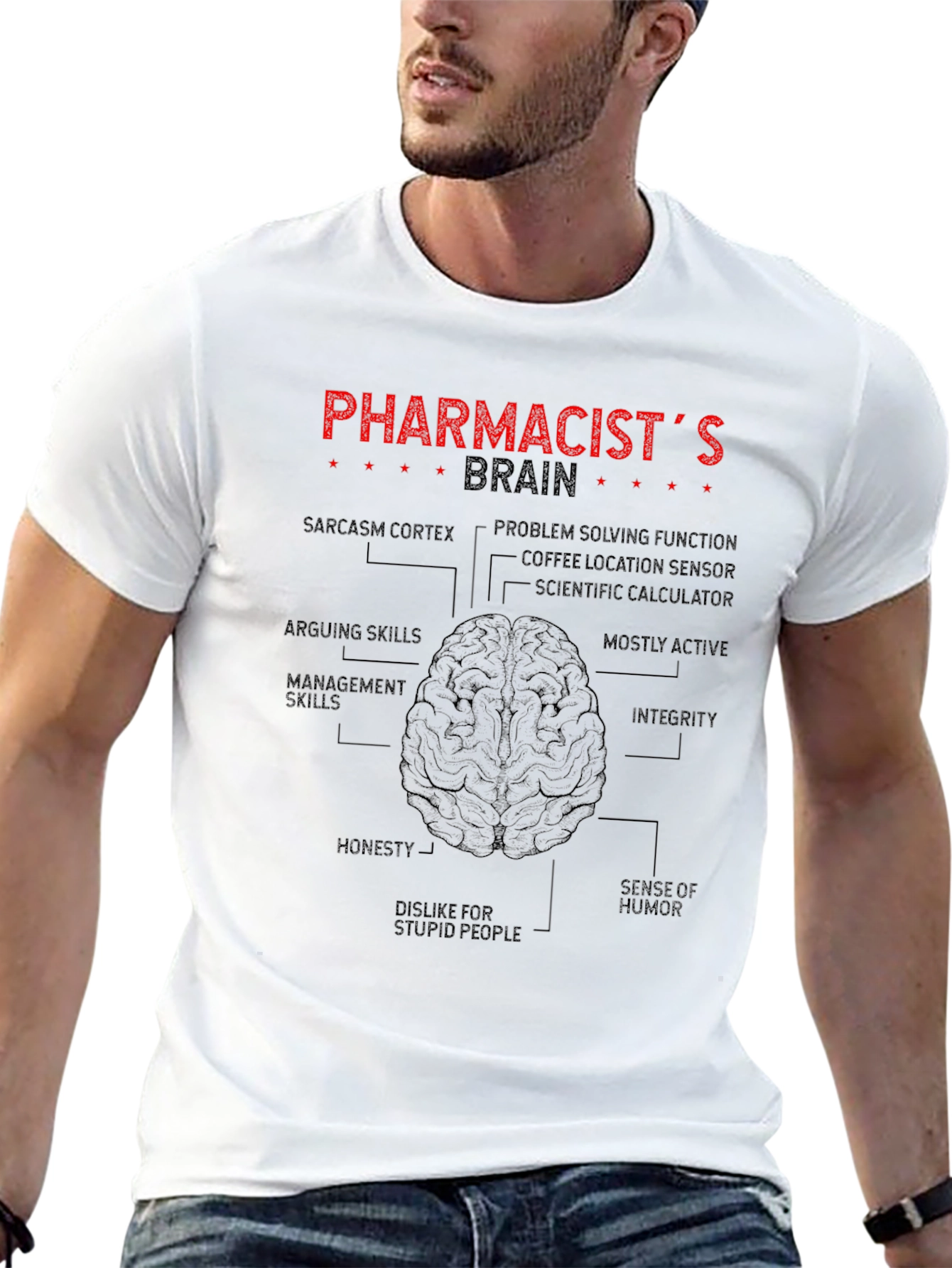 Pharmacist Brain Anatomy T-Shirt - Funny Gift