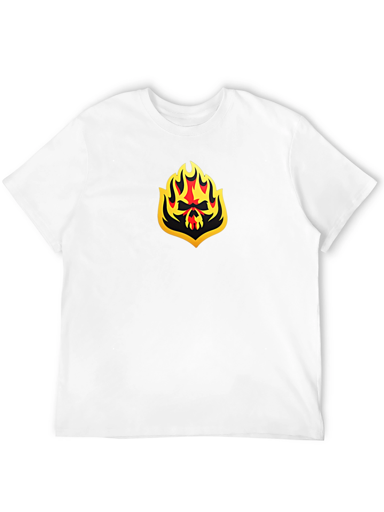 Fiery Skull Graphic Black T-Shirt