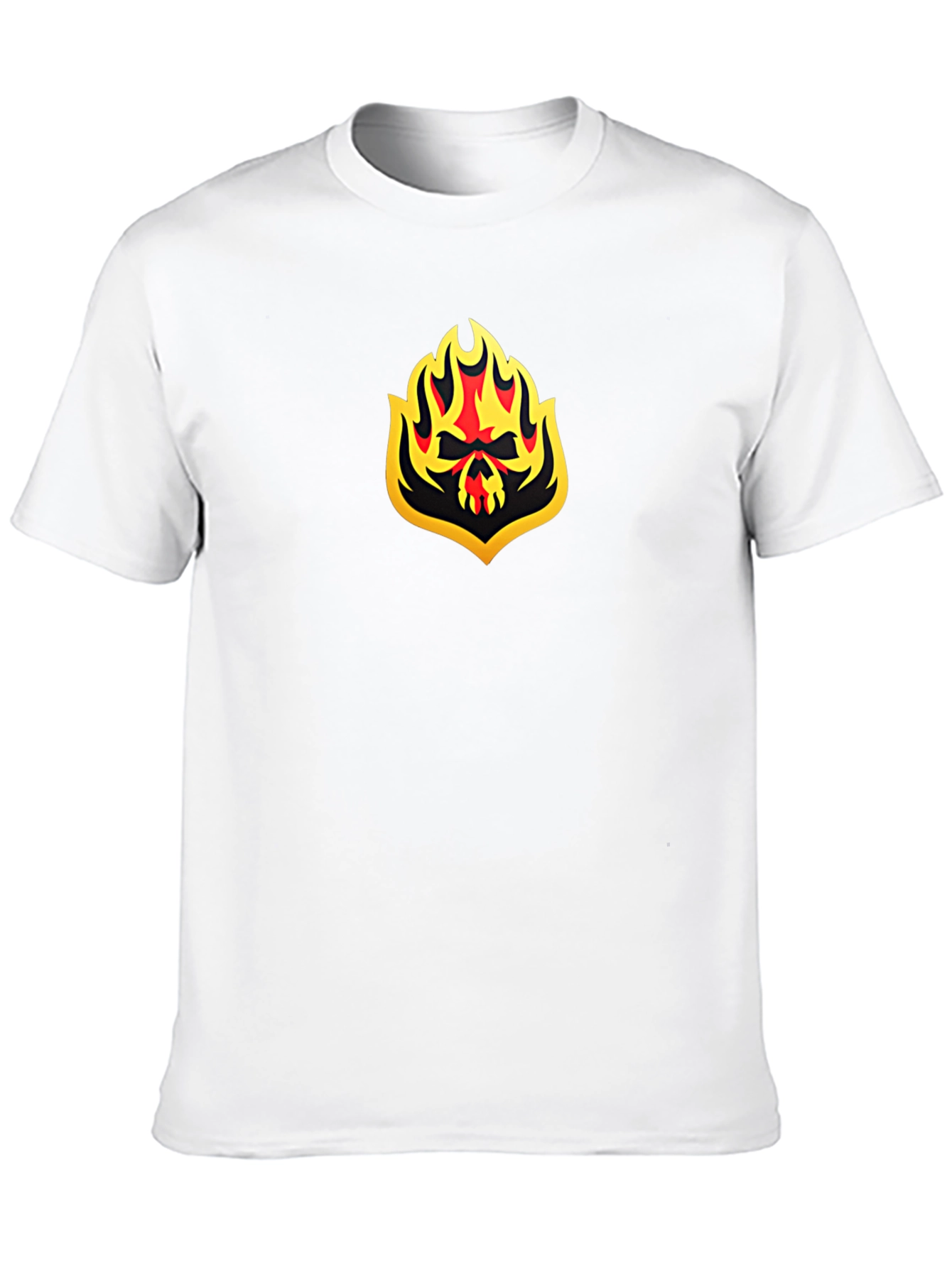 Fiery Skull Graphic Black T-Shirt
