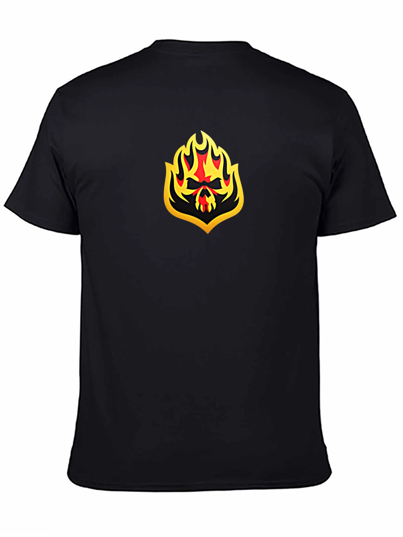 Fiery Skull Graphic Black T-Shirt