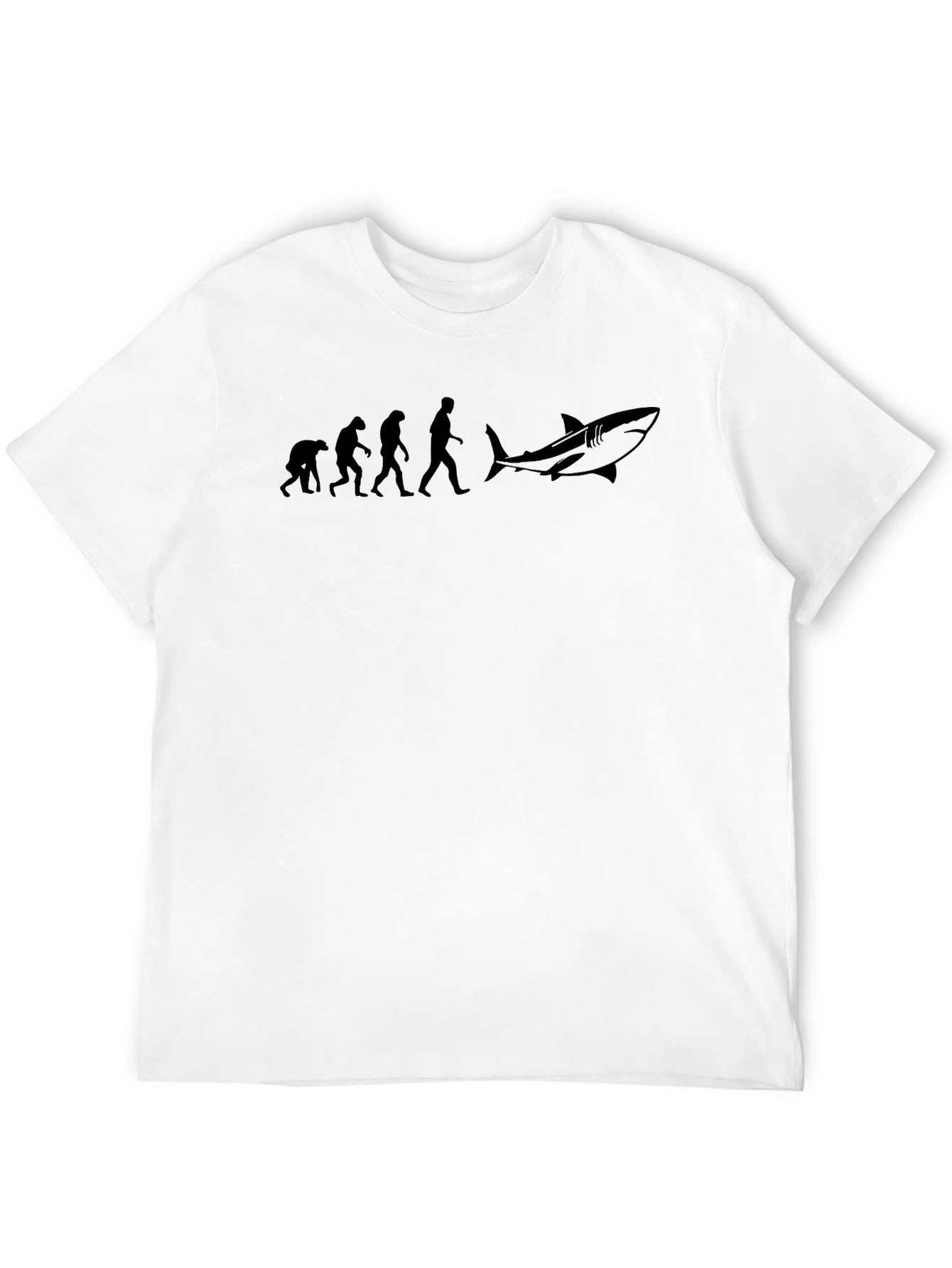 Evolution to Shark Funny Black T-Shirt