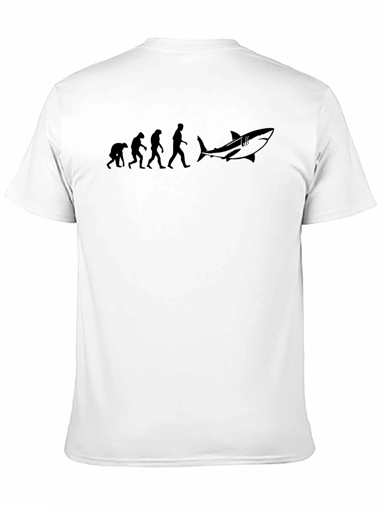 Evolution to Shark Funny Black T-Shirt