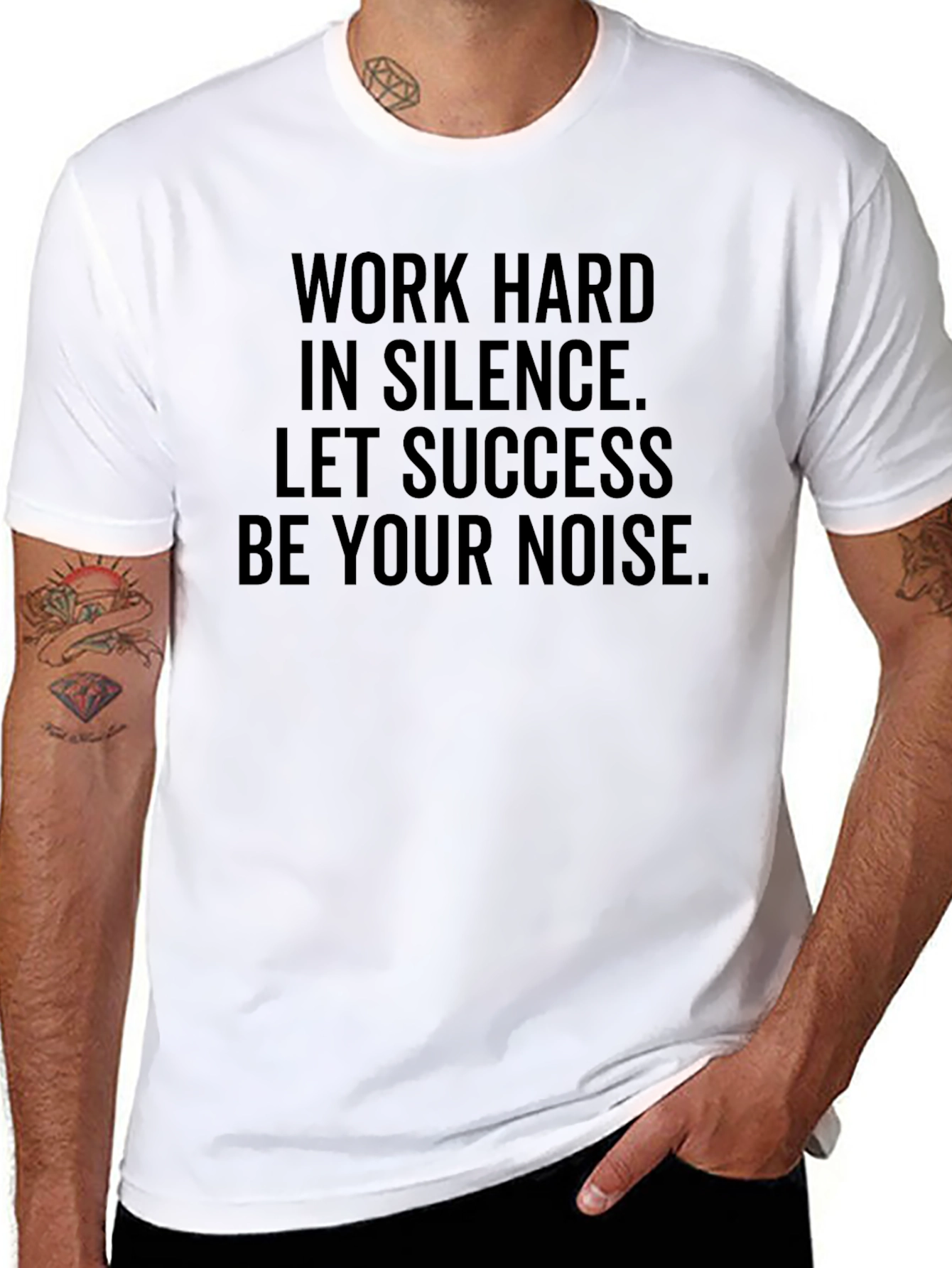 Work Hard Success Noise Black T-Shirt