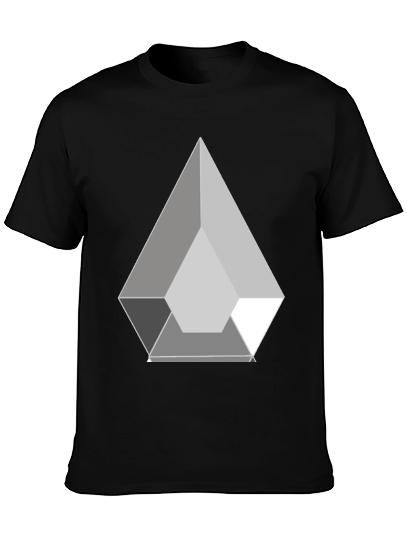 Geometric Prism Graphic Black T-Shirt