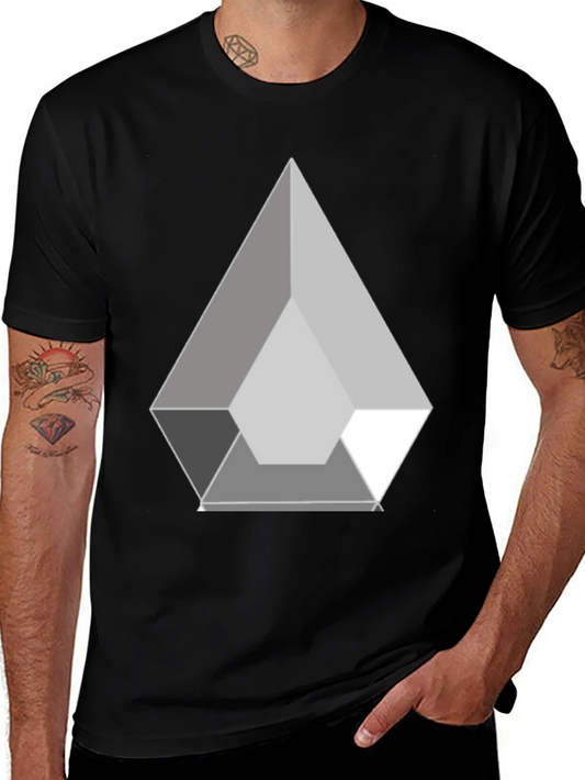 Geometric Prism Graphic Black T-Shirt