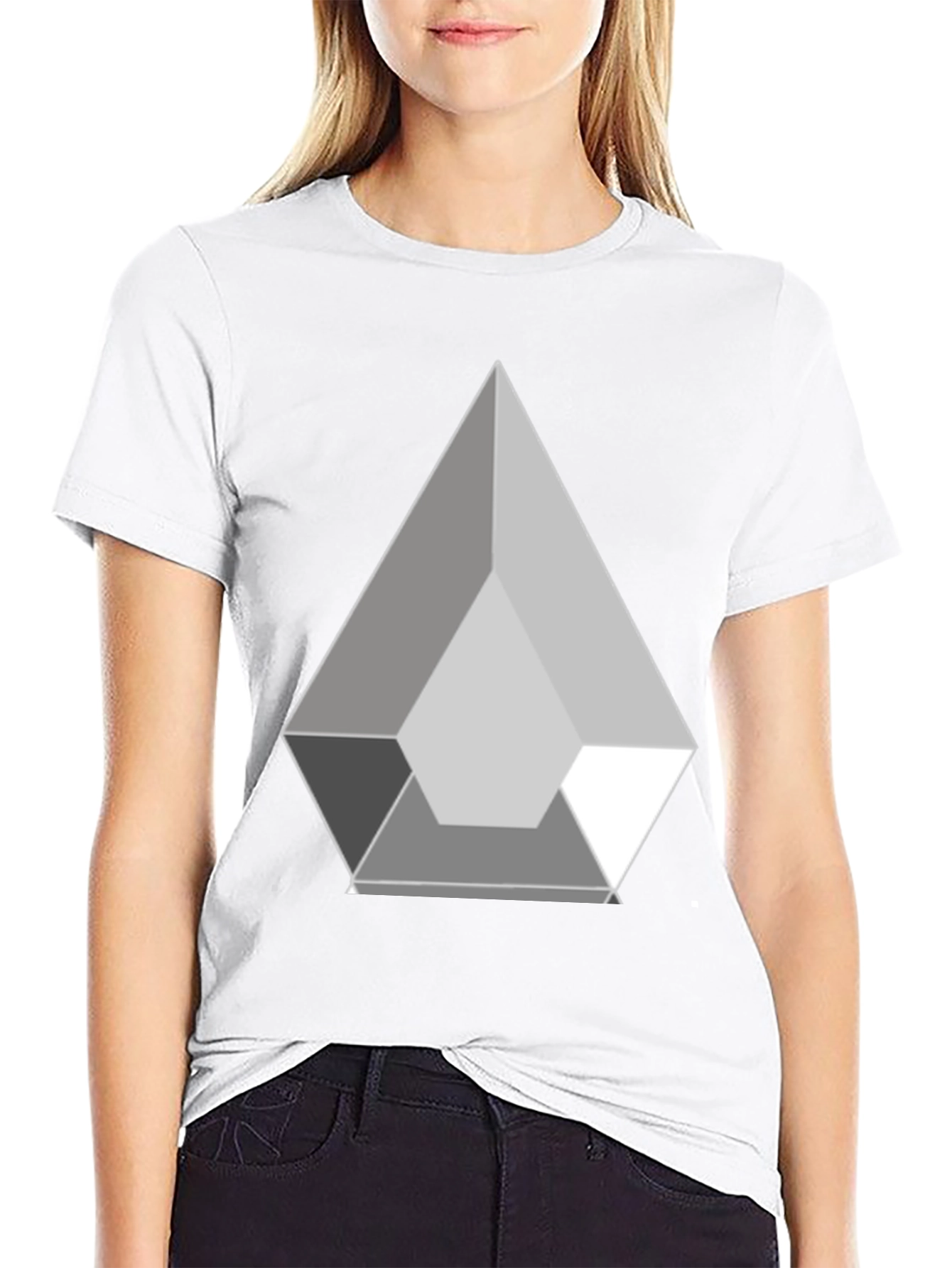 Geometric Prism Graphic Black T-Shirt