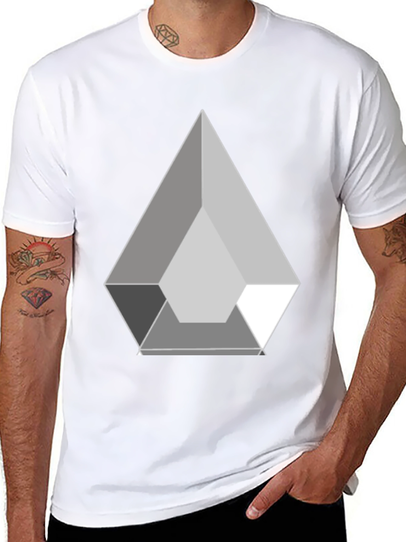 Geometric Prism Graphic Black T-Shirt