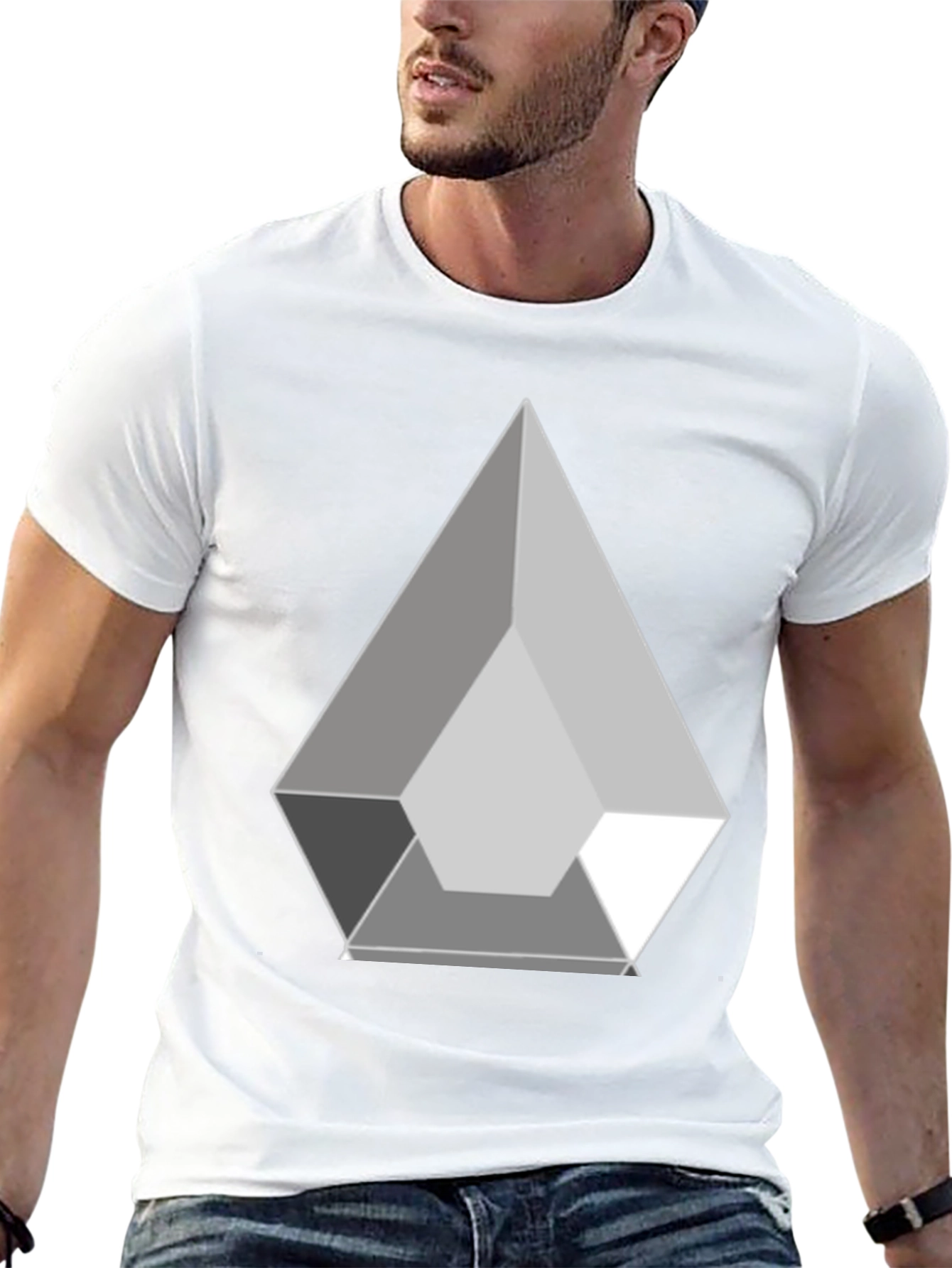 Geometric Prism Graphic Black T-Shirt