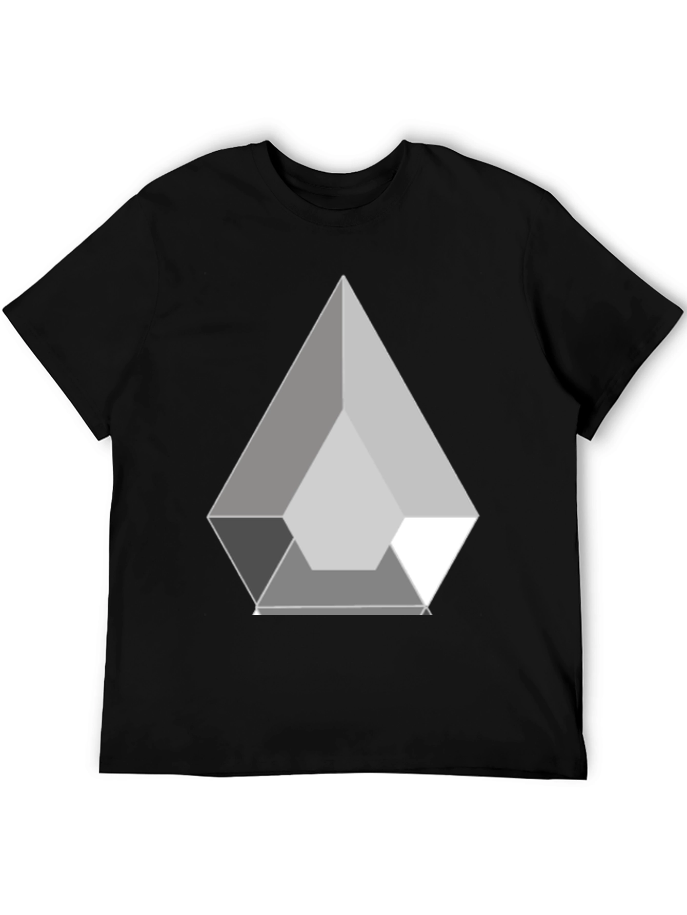 Geometric Prism Graphic Black T-Shirt