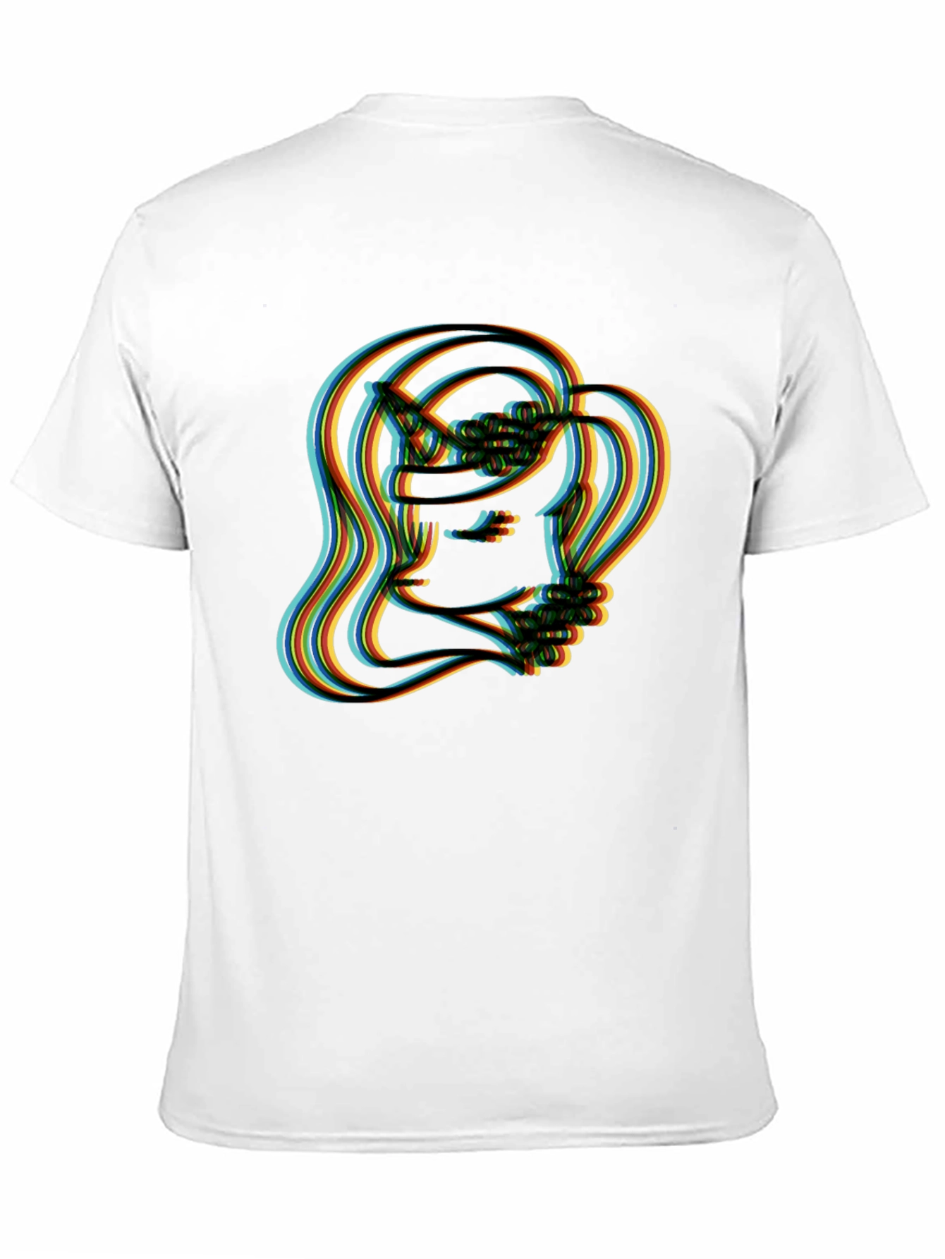 Retro Illusion Graphic T-Shirt - Stylish Crew Neck Top