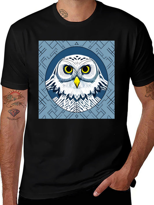 Owl Graphic Tee - Stylish Mens Black T-Shirt