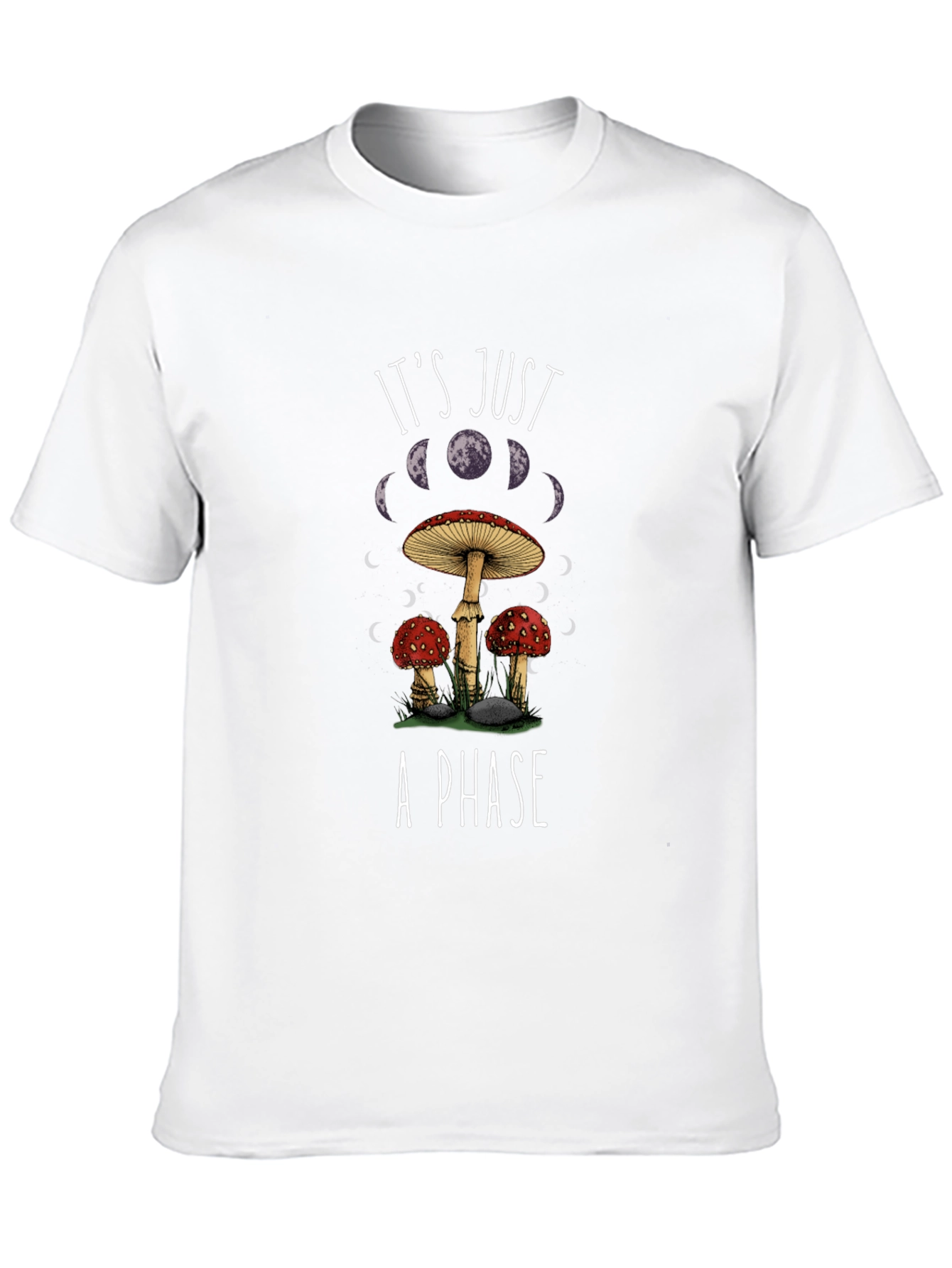Mushroom Moon Phase Graphic T-Shirt