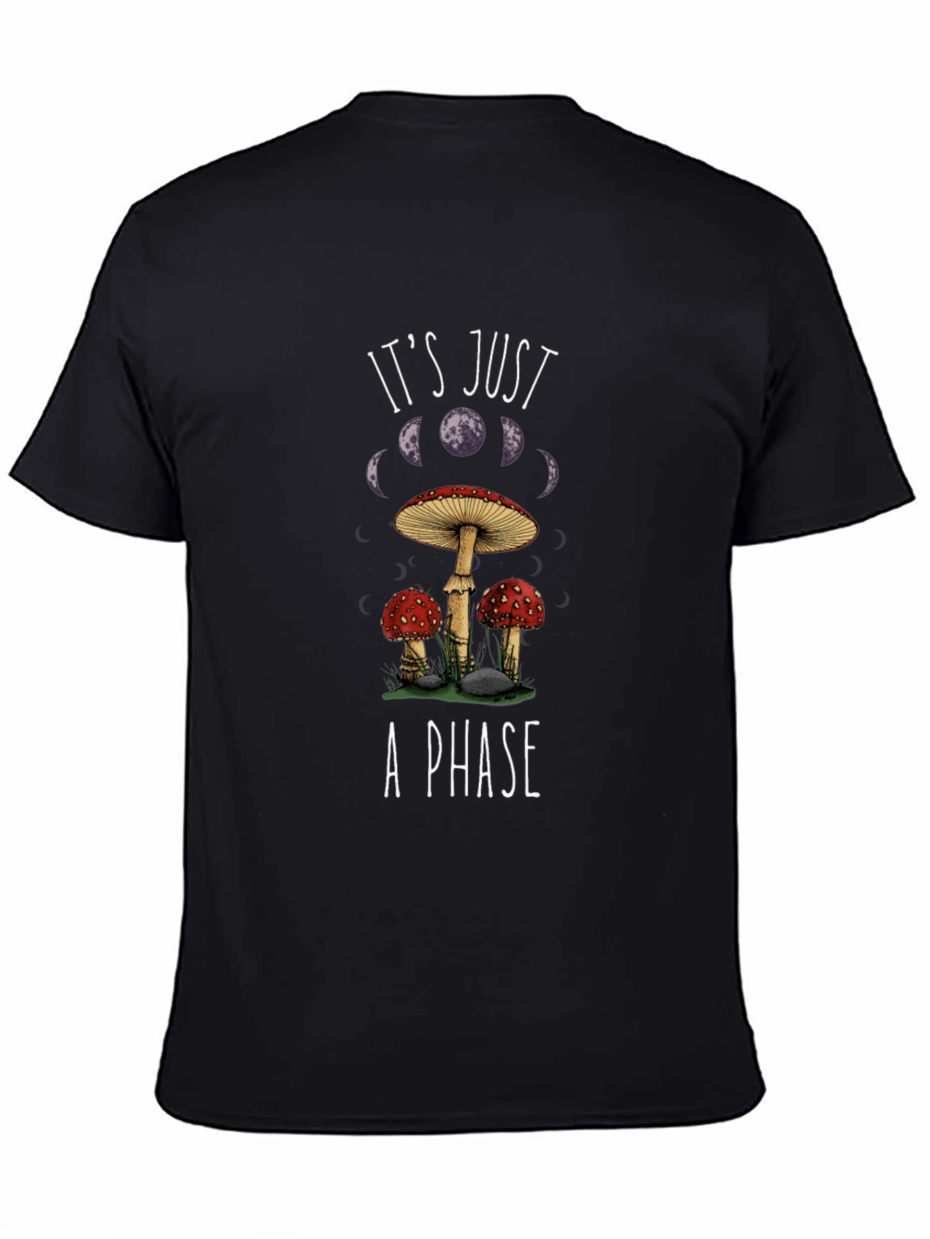 Mushroom Moon Phase Graphic T-Shirt