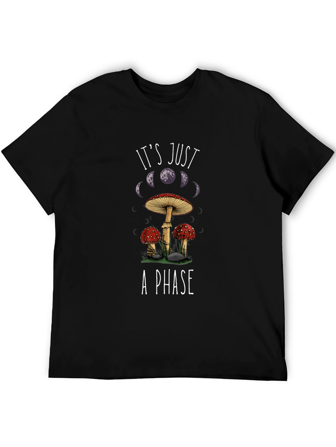 Mushroom Moon Phase Graphic T-Shirt