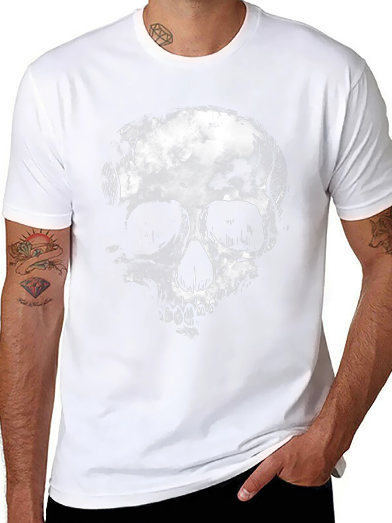 Skull Cloud Graphic Tee - Mens Black T-Shirt