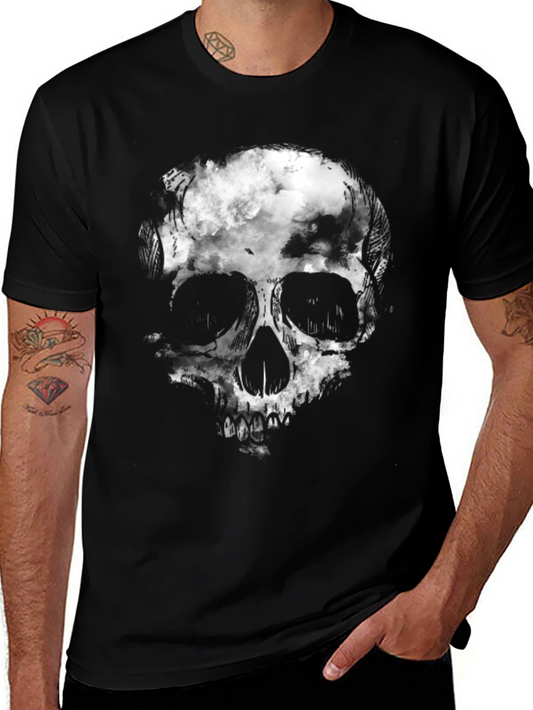 Skull Cloud Graphic Tee - Mens Black T-Shirt