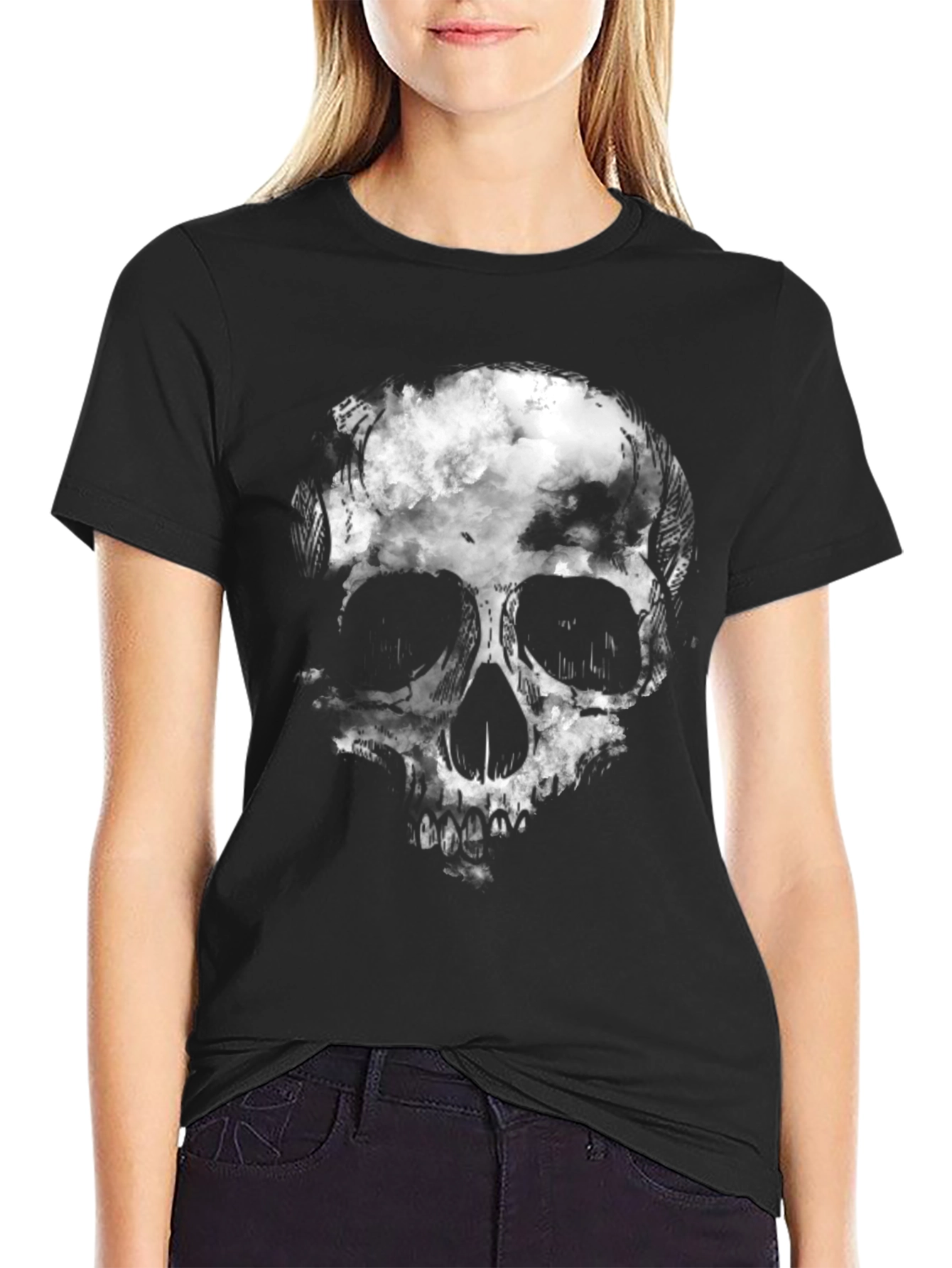 Skull Cloud Graphic Tee - Mens Black T-Shirt