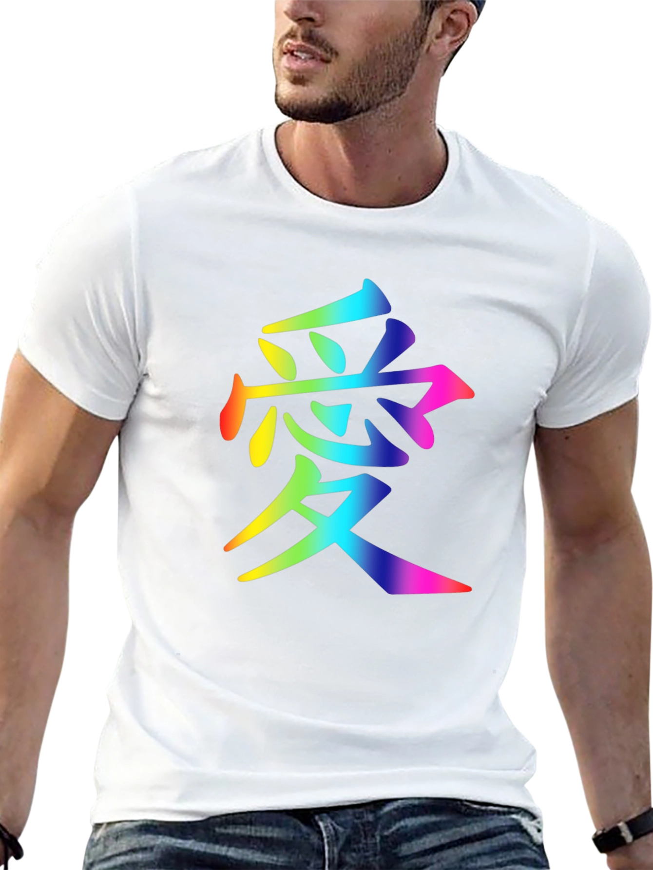 Rainbow Love Kanji T-Shirt - Stylish & Unique