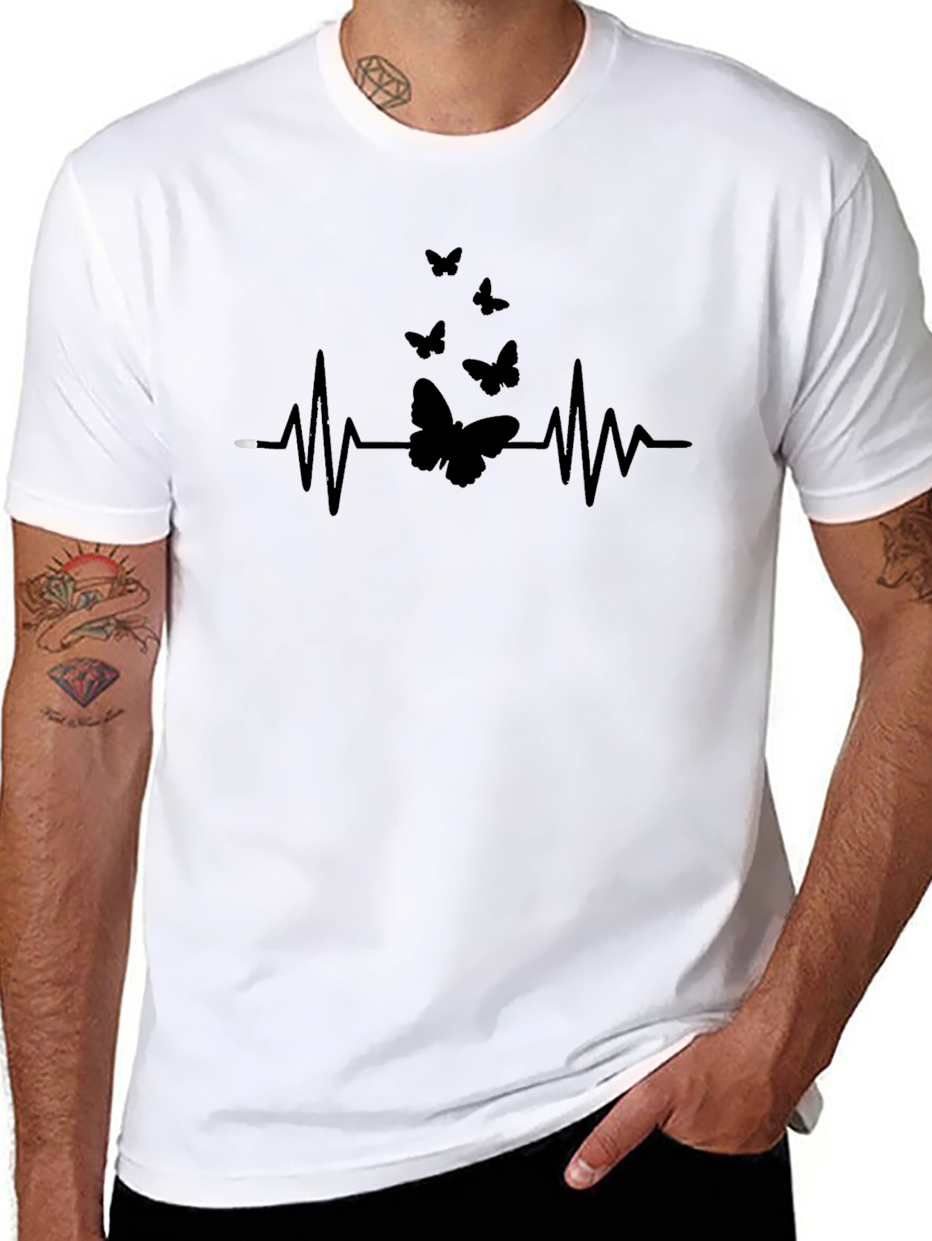 Butterfly Heartbeat T-Shirt - Stylish Graphic Tee