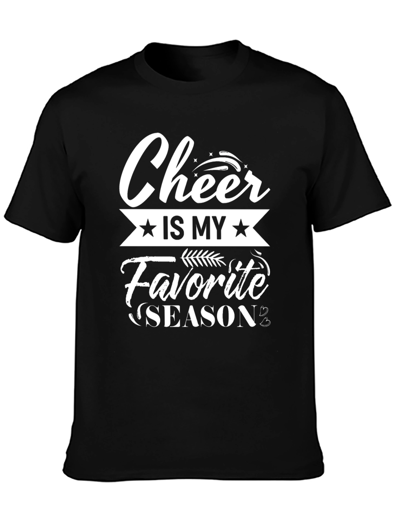 Cheer Is My Favorite Season Black T-Shirt