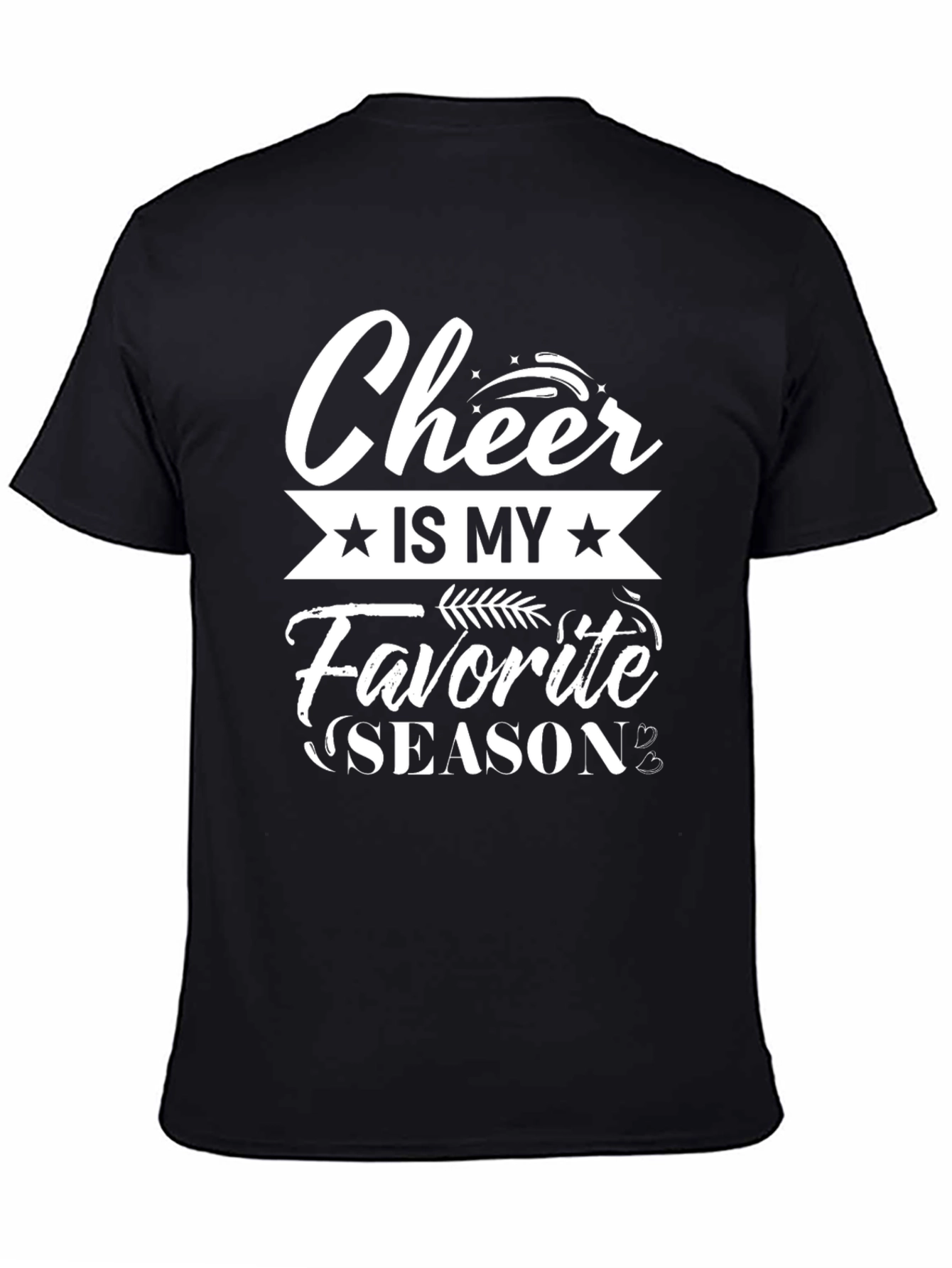 Cheer Is My Favorite Season Black T-Shirt
