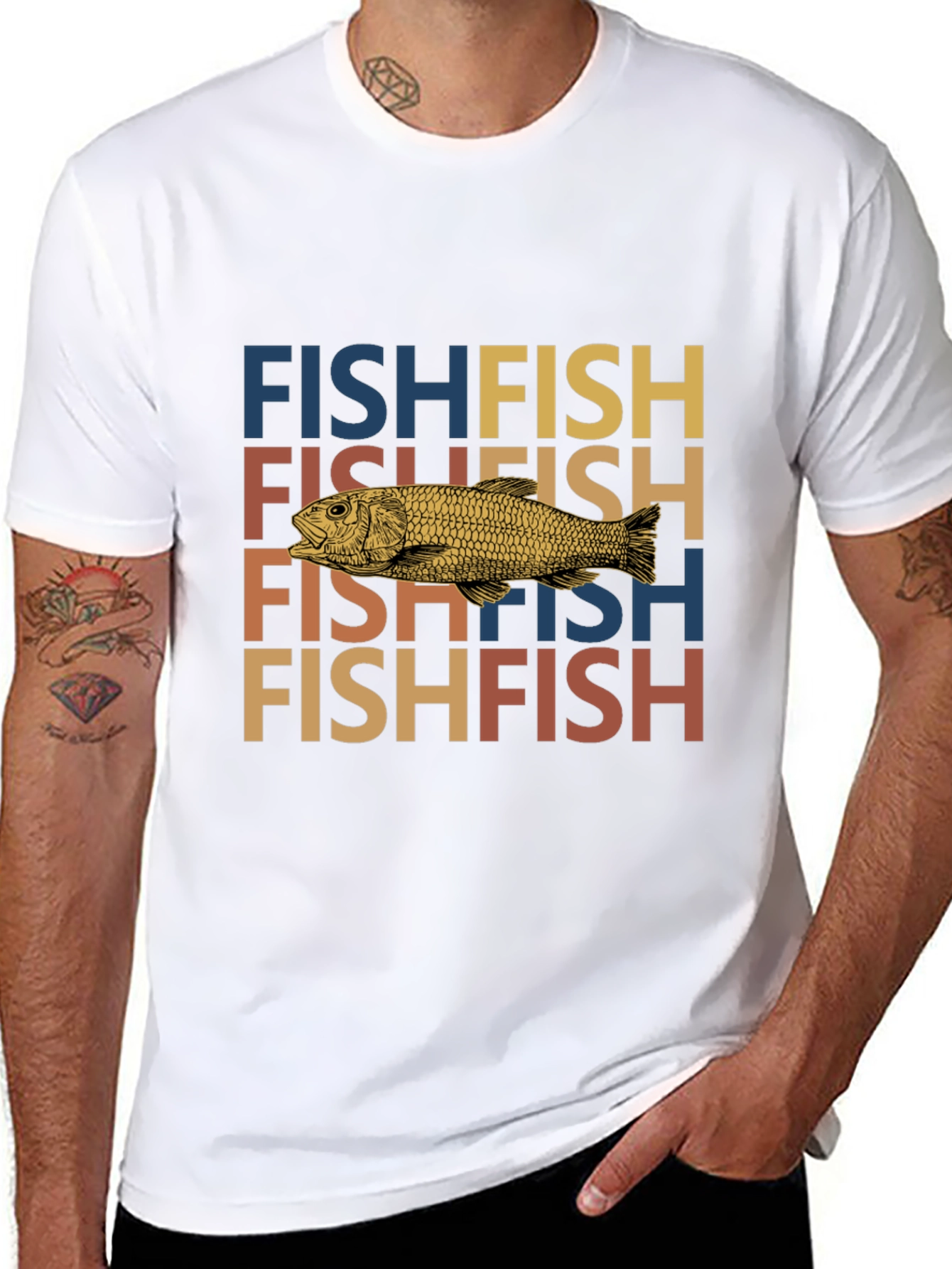 Retro Fish Lover T-Shirt - Unique Graphic Tee